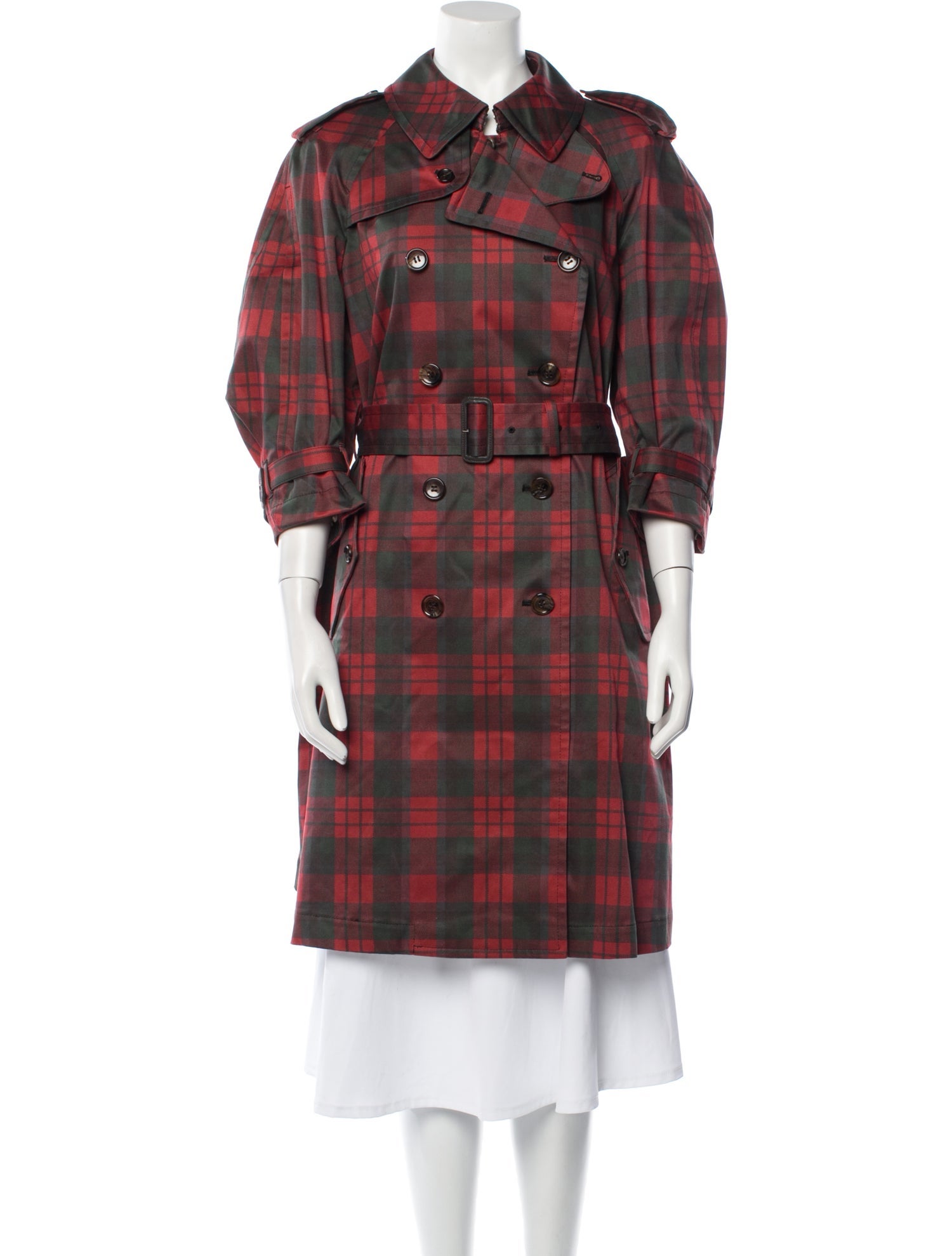Comme des Garçons Comme des Garçons 2016 Plaid Print Trench Coat