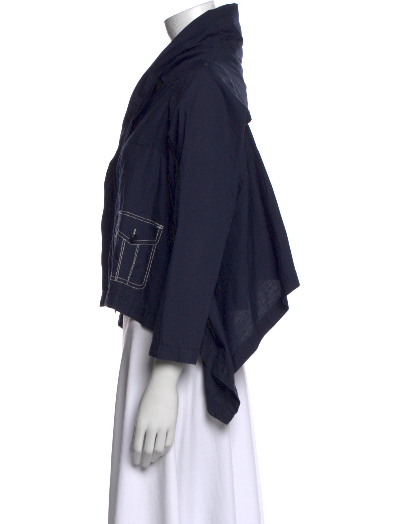 Comme des Garçons V-Neck Three-Quarter Sleeve Crop Top