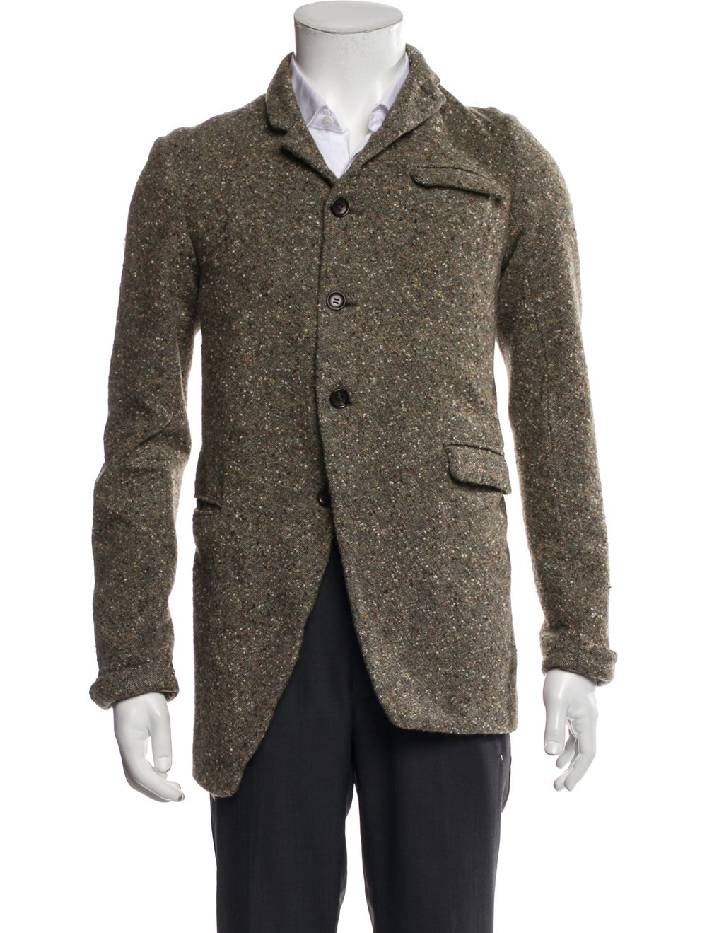 Comme des Garçons Wool Tweed Pattern Peacoat - image 1