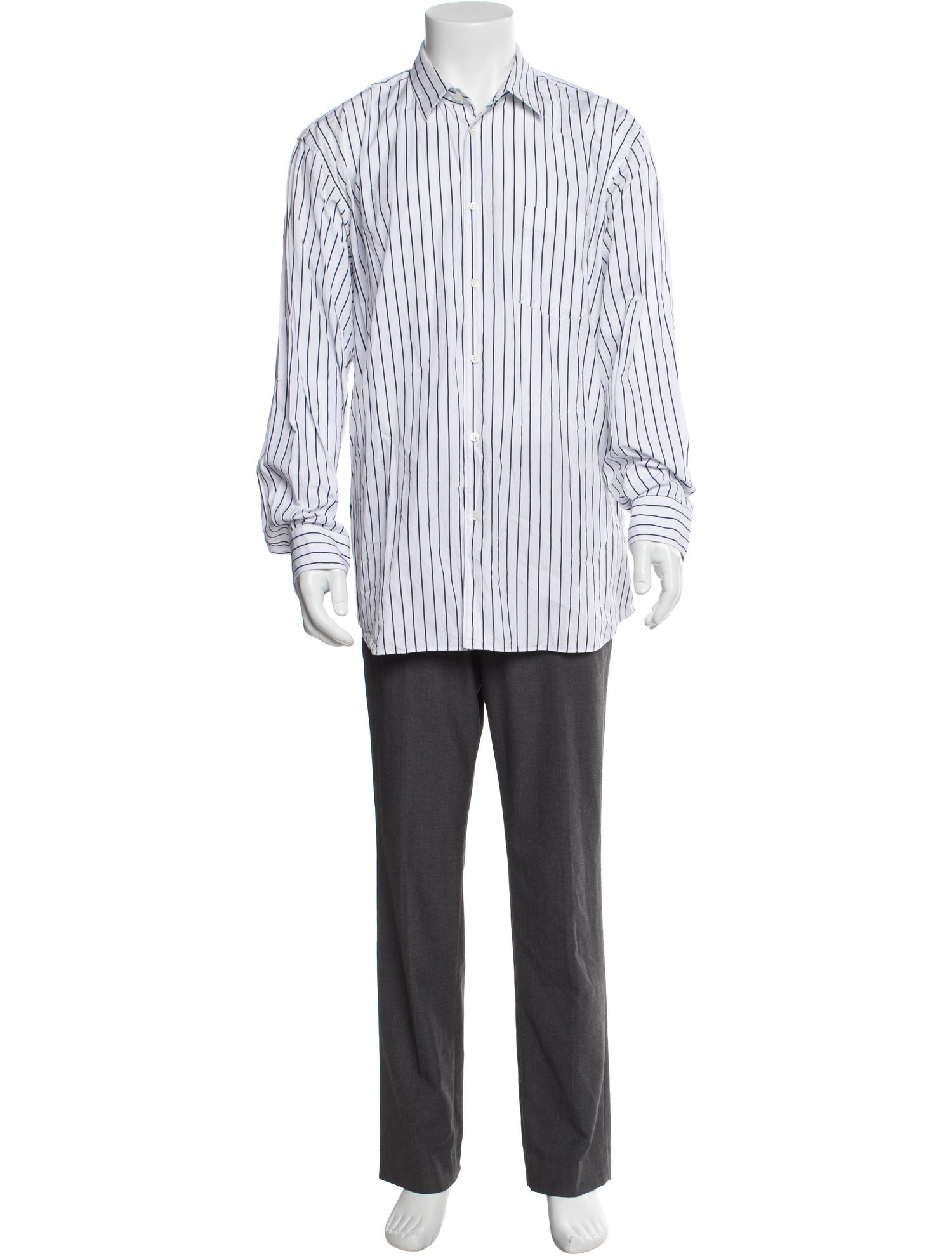 Comme des Garçons SHIRT Striped Long Sleeve Dress Shirt