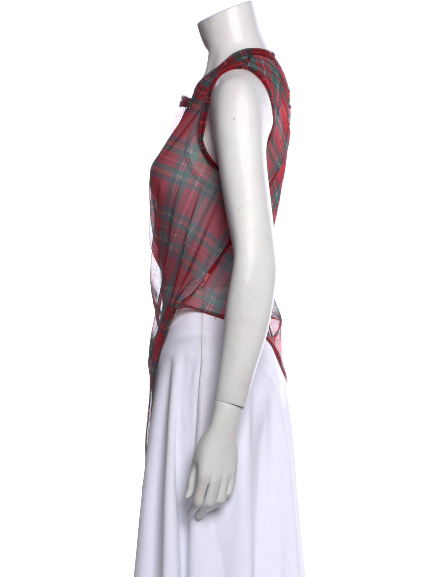 Comme des Garçons Plaid Print Crew Neck Tunic