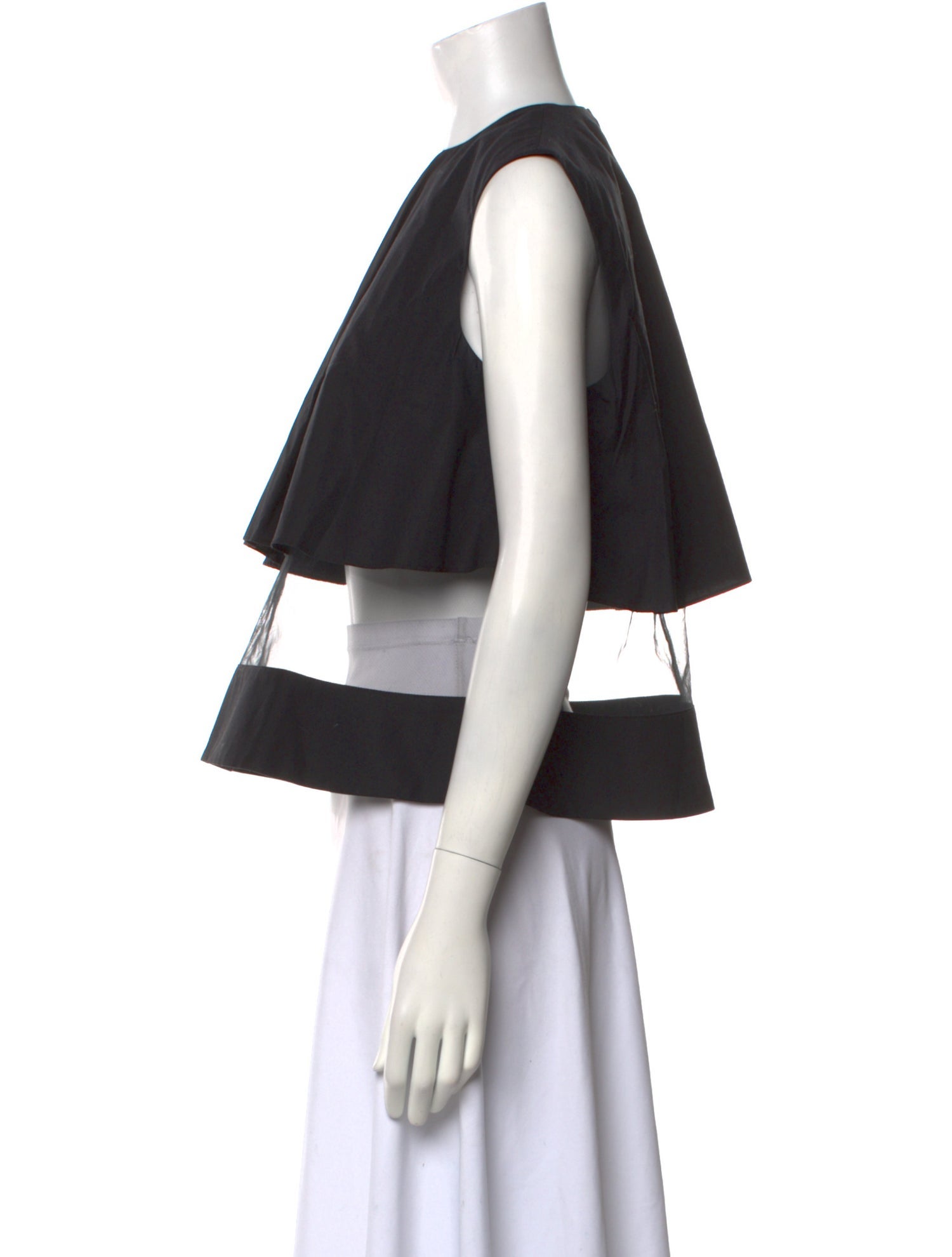 Comme des Garçons Noir Kei Ninomiya Crew Neck Sleeveless Crop Top