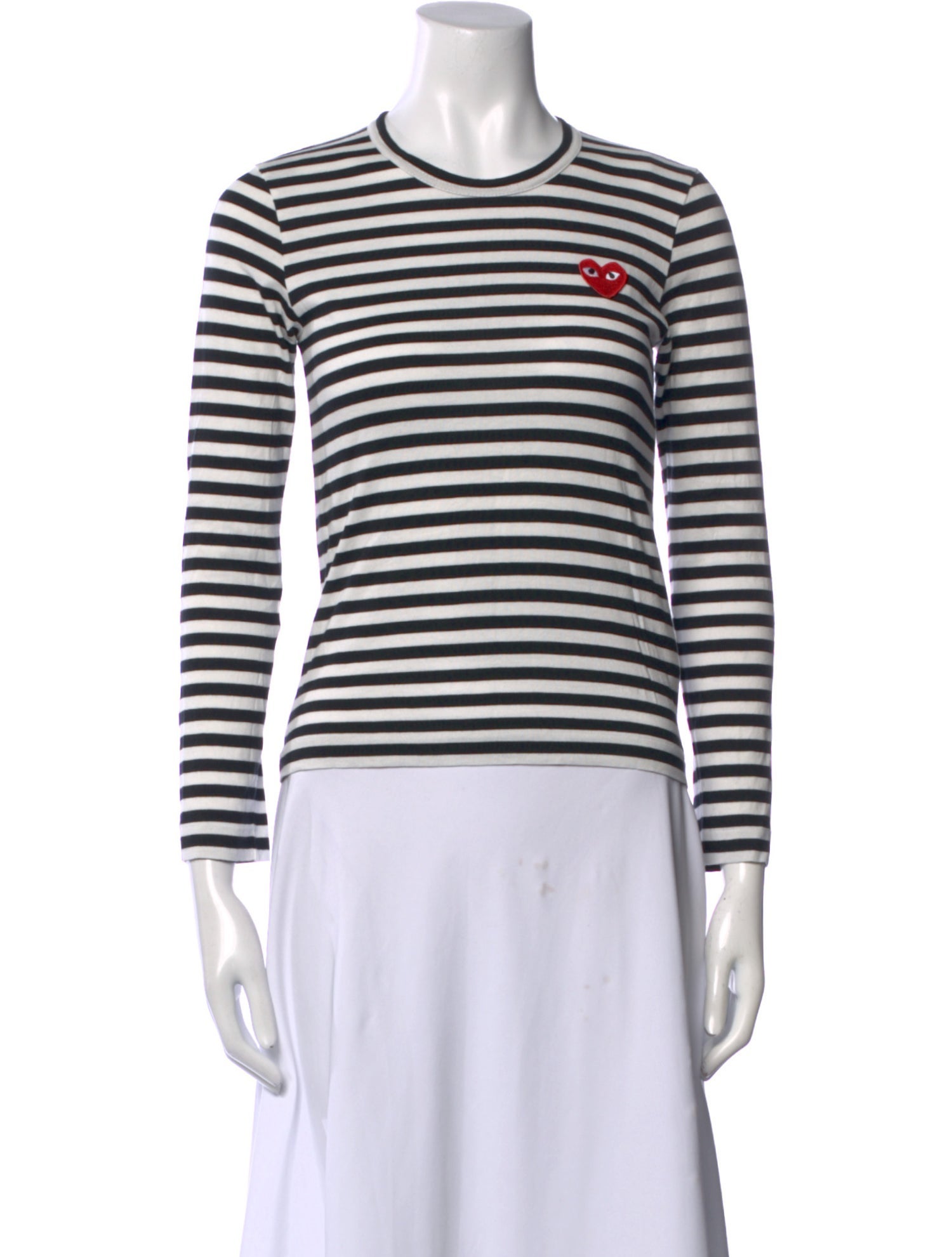 Comme des Garçons Play Striped Crew Neck Top