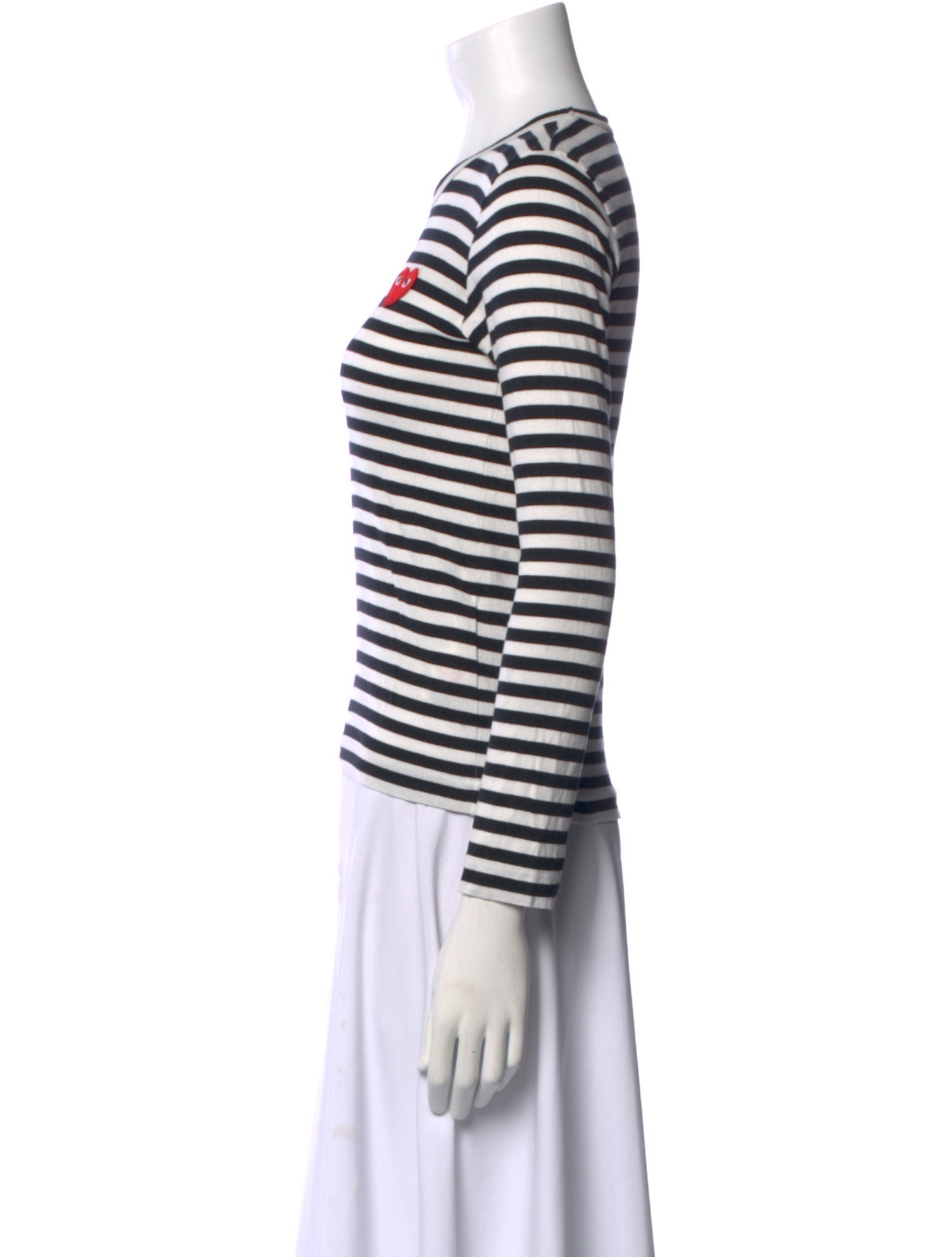 Comme des Garçons Play Striped Crew Neck Top