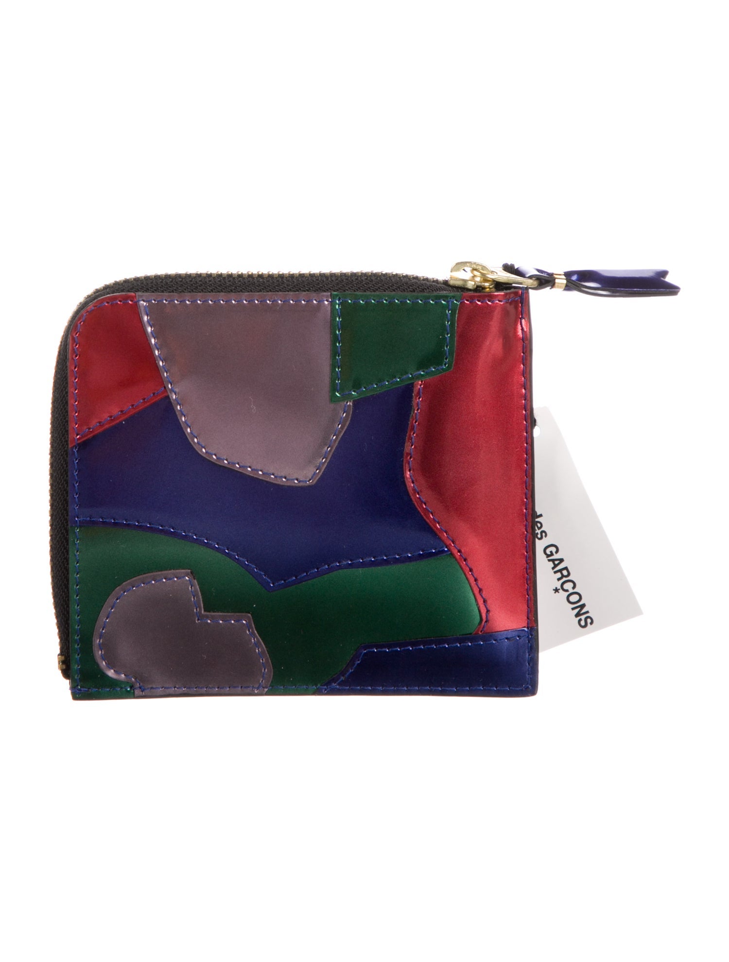 Comme des Garçons Leather Colorblock Pattern Wallet