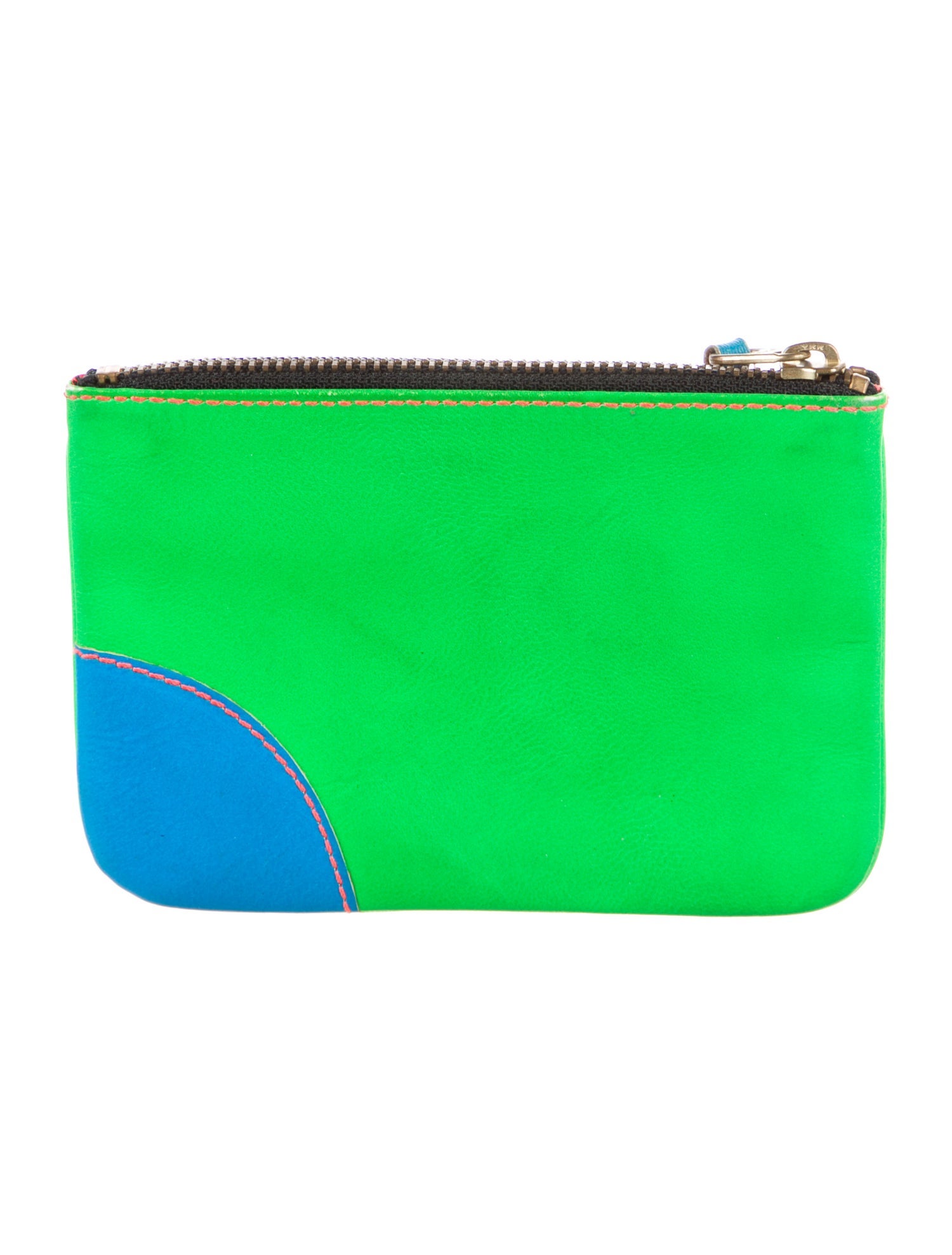 Comme des Garçons Leather Colorblock Pattern Coin Pouch