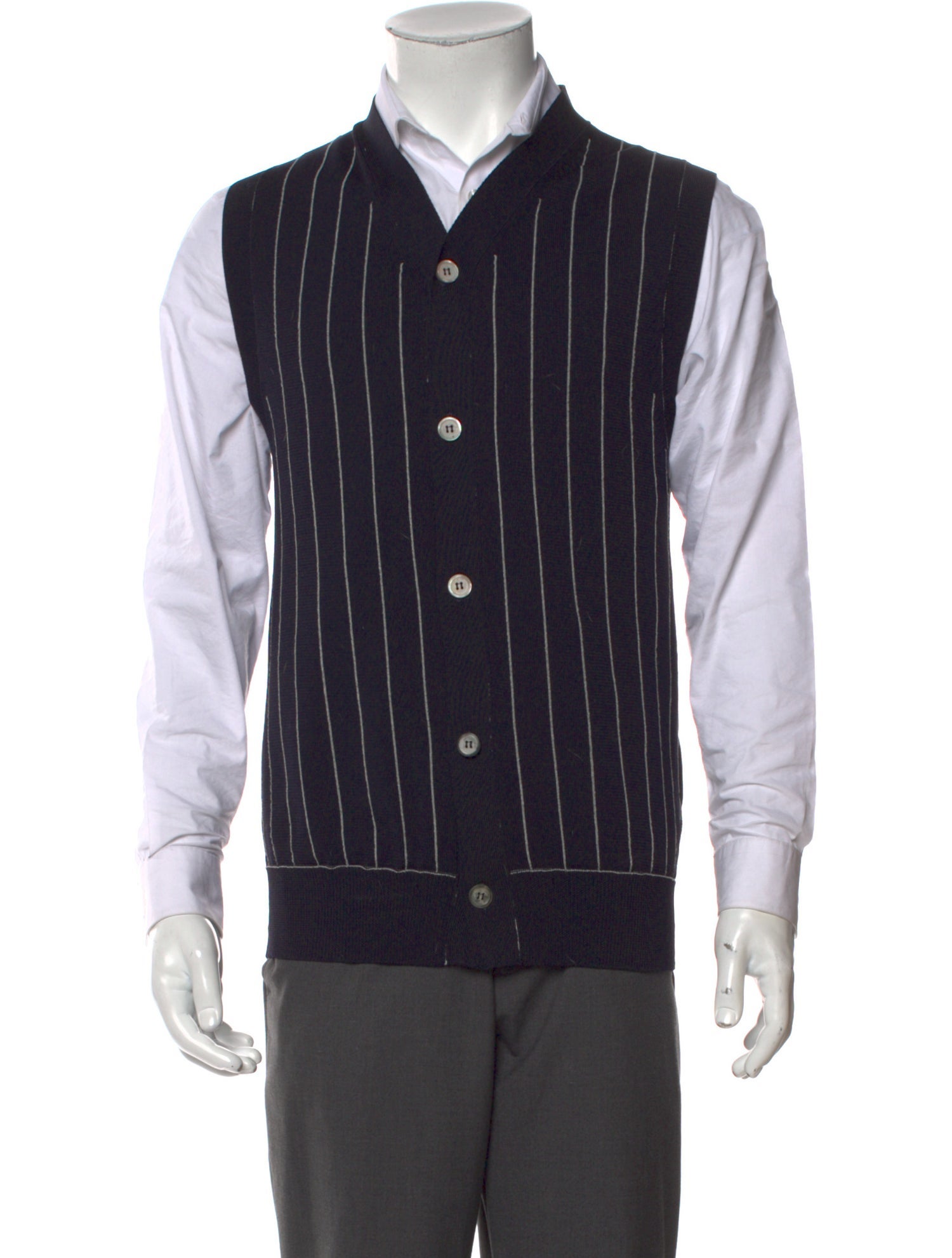 Comme des Garçons Homme Deux Striped V-Neck Sweater Vest