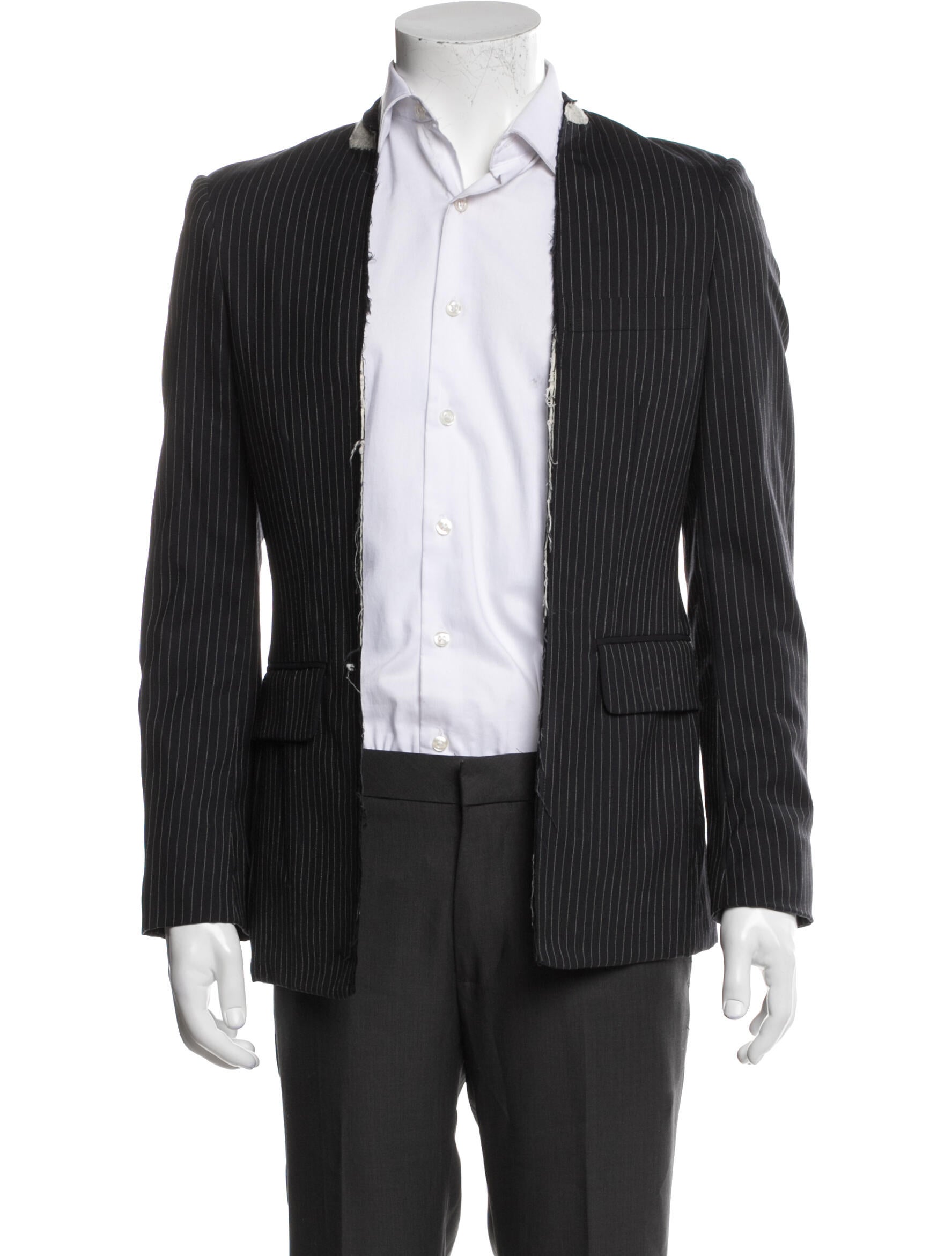 Comme des Garçons Homme Plus Wool Striped Overcoat