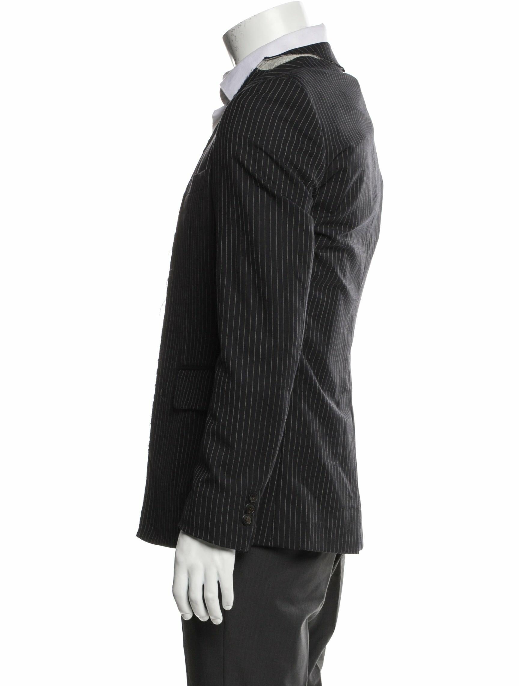 Comme des Garçons Homme Plus Wool Striped Overcoat