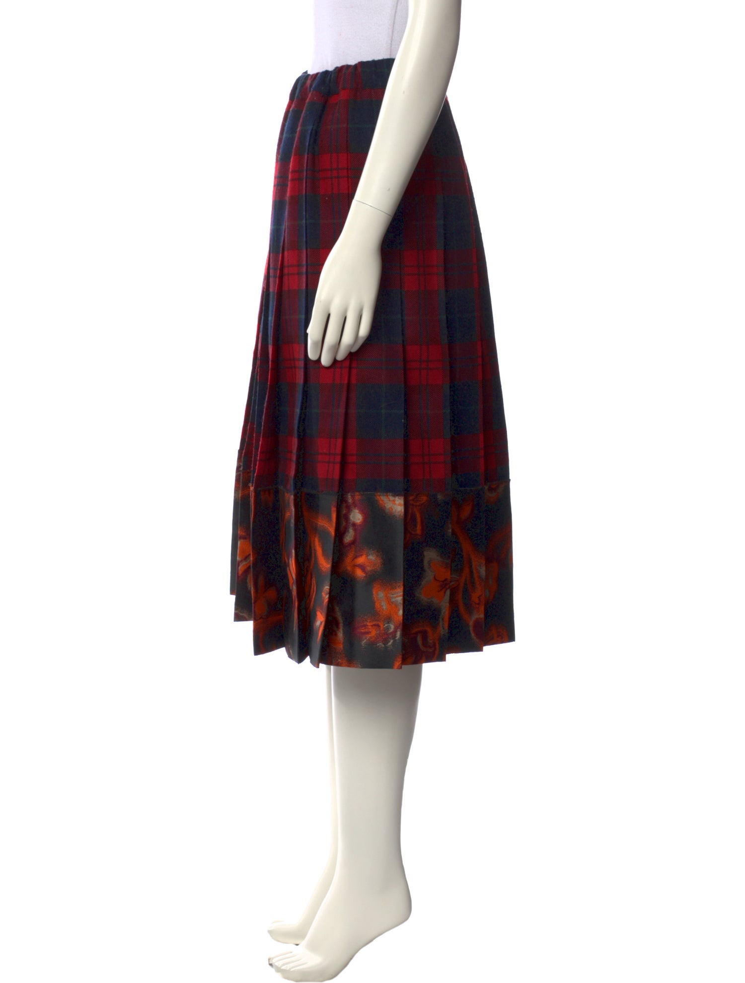 Comme des Garçons Plaid Print Knee-Length Skirt