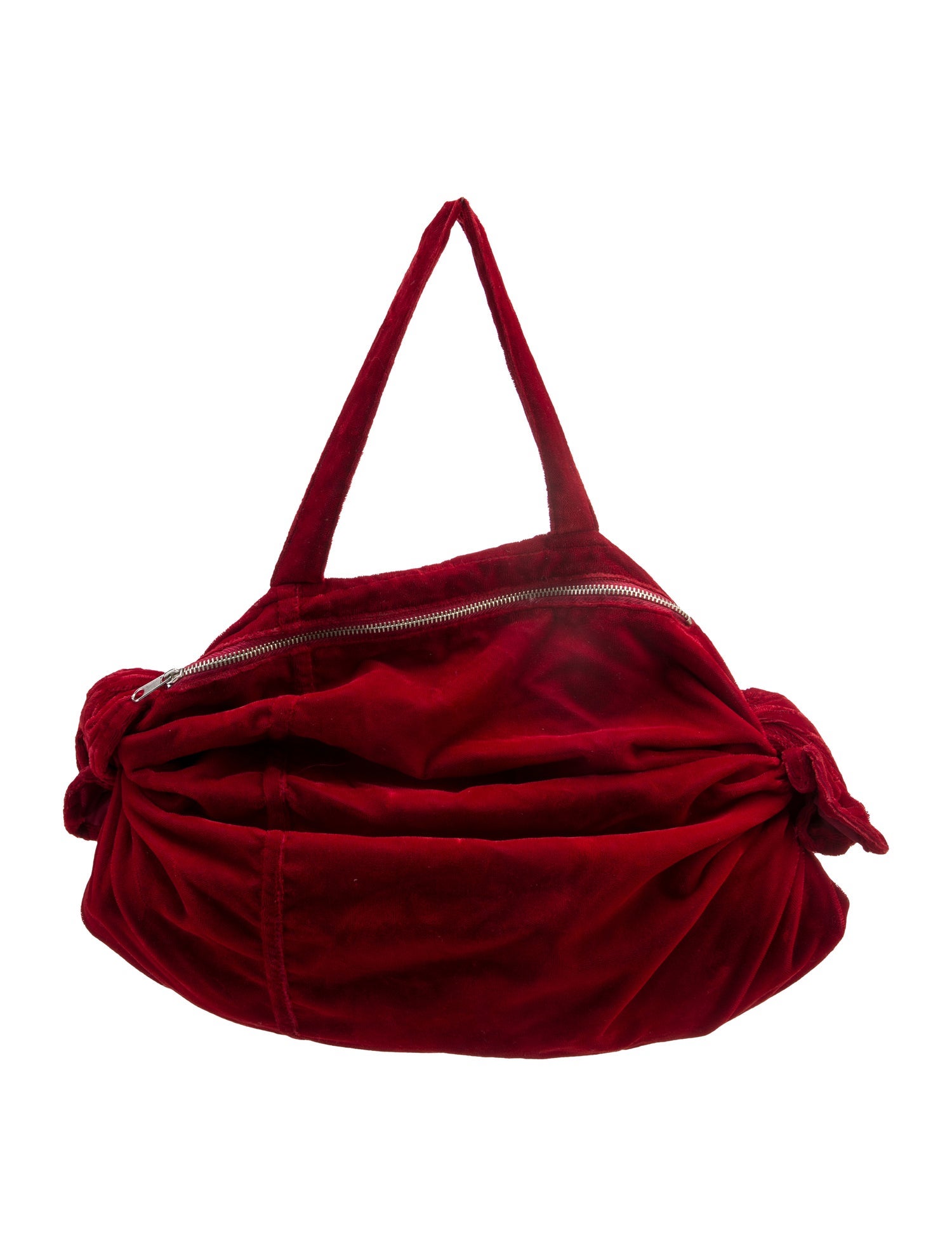 COMME des GARÇONS ハンドバッグ Comme des Garçons Velvet Top Handle Bag - Red Handle Bags