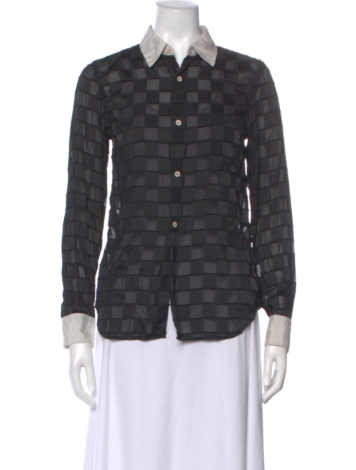 Comme des Garçons Patterned Long Sleeve Blouse