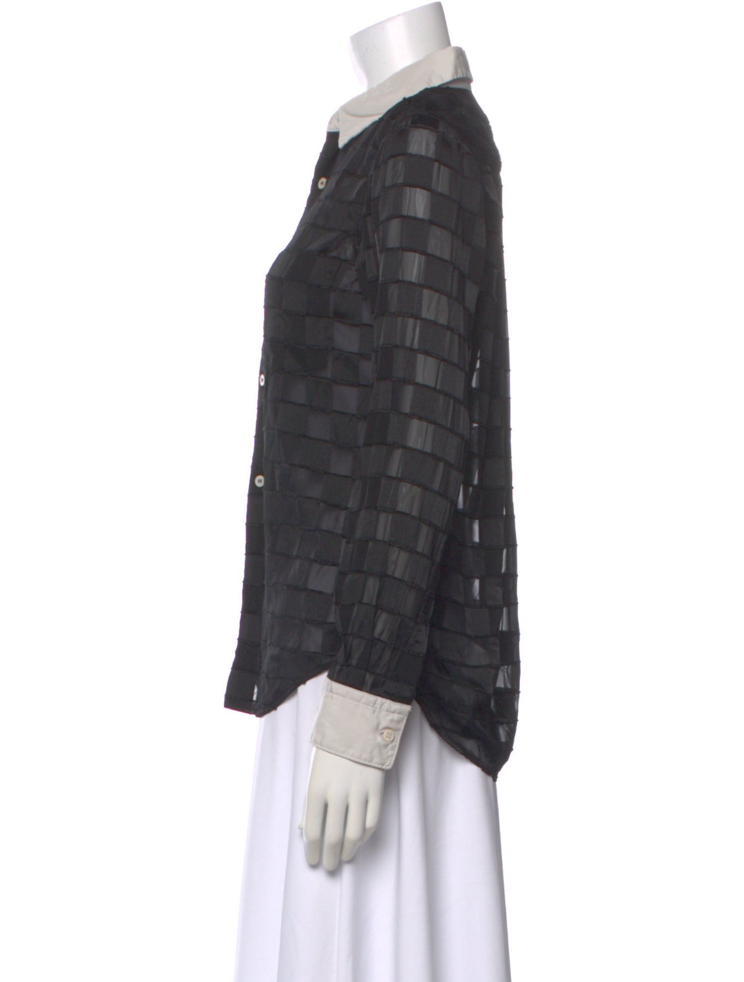 Comme des Garçons Patterned Long Sleeve Blouse