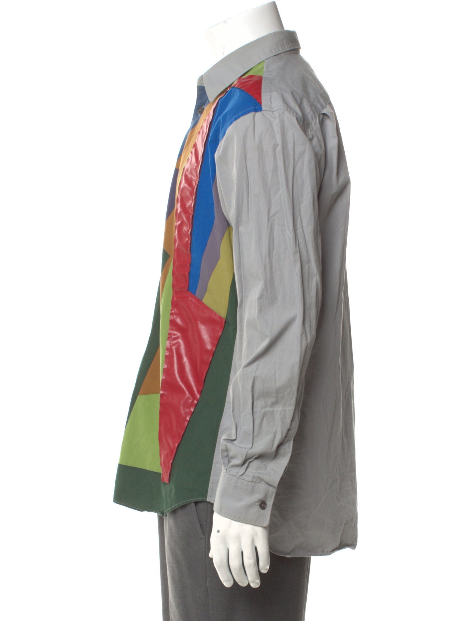 Comme des Garçons Colorblock Pattern Long Sleeve Shirt