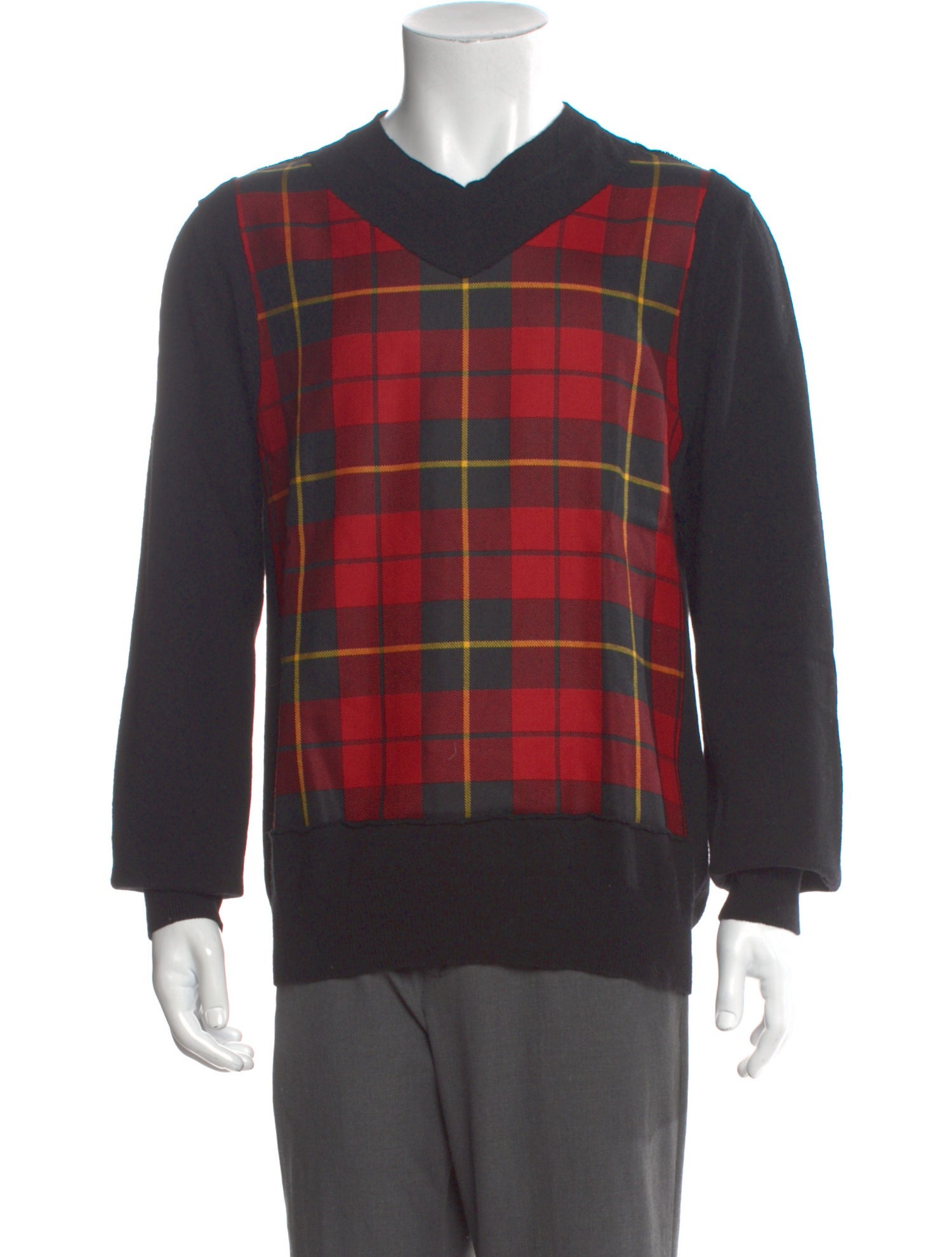 Comme des Garçons Wool Plaid Print Pullover