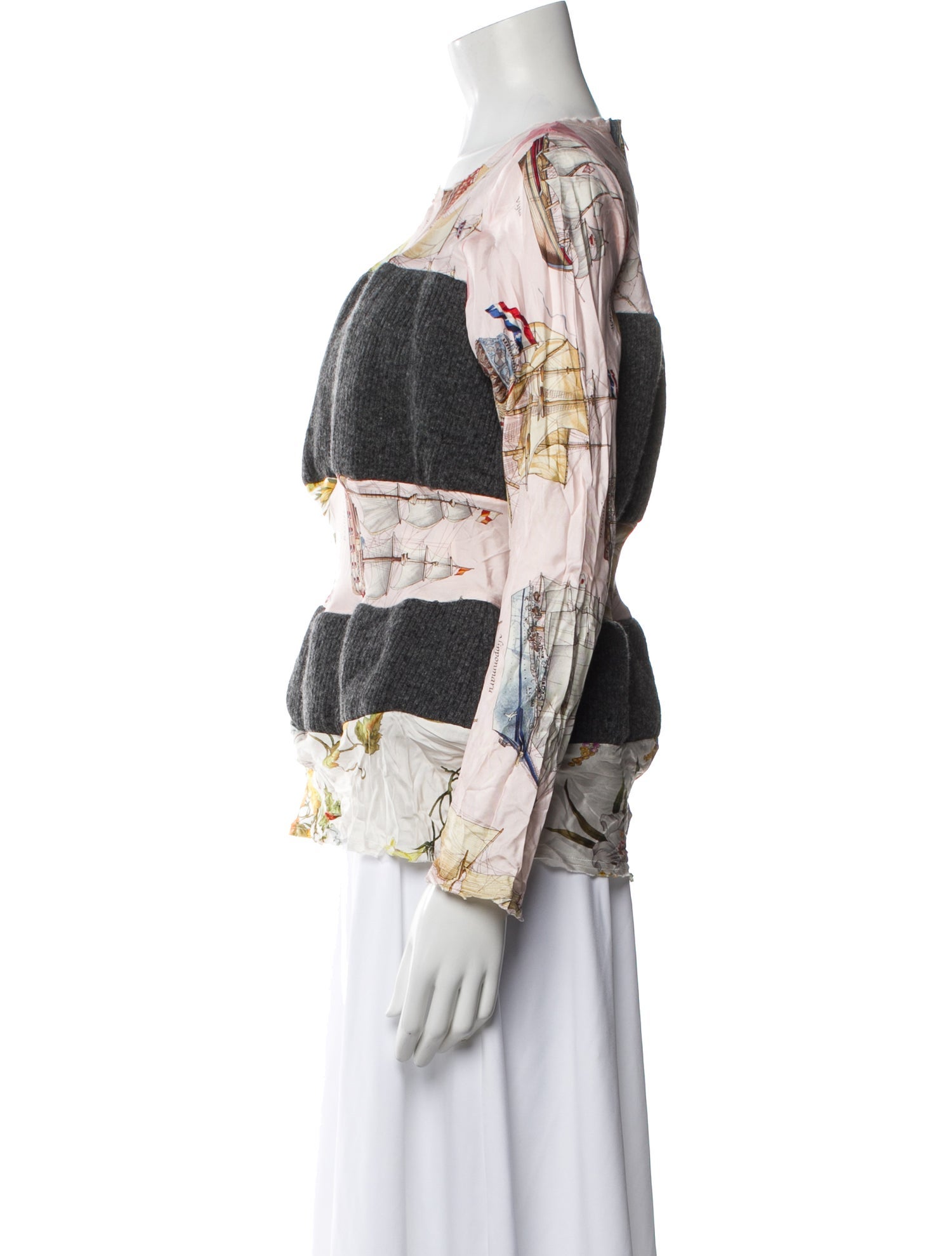 Comme des Garçons Silk Floral Print Top