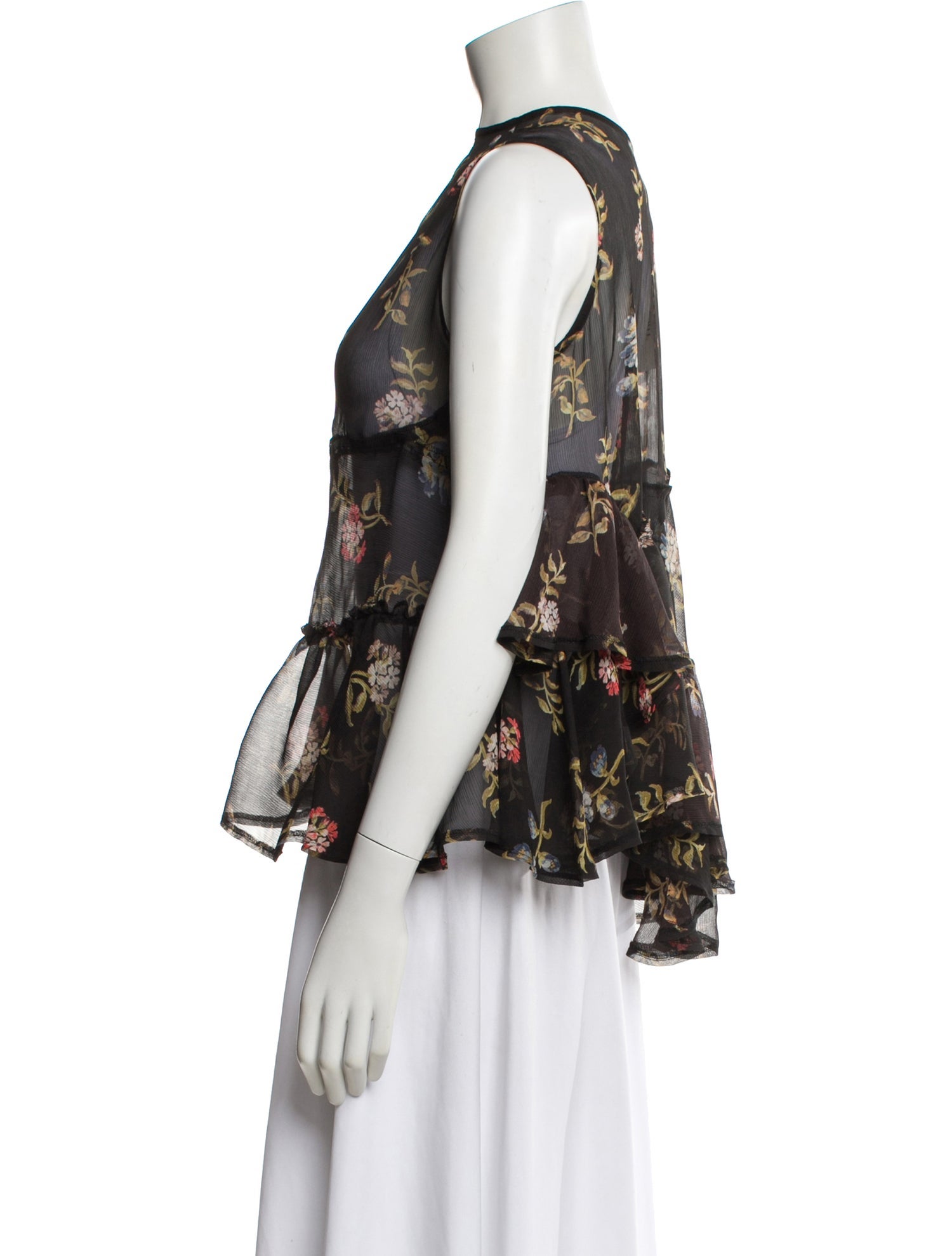 tricot COMME des GARÇONS 2017 Floral Print Blouse