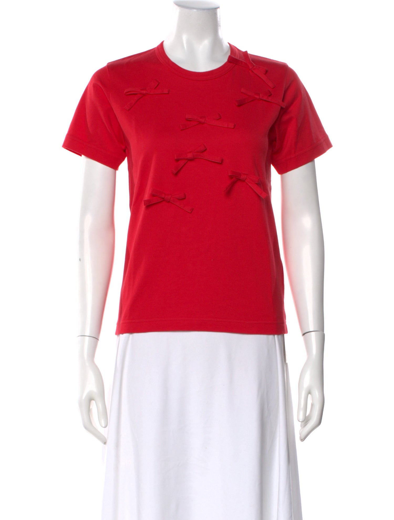 Comme des Garçons Girl Crew Neck Short Sleeve T-Shirt - Red Tops 