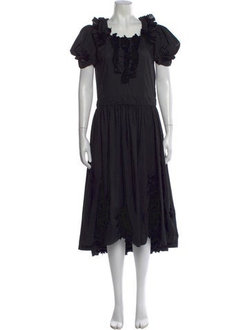 Comme des Garçons Crew Neck Midi Length Dress