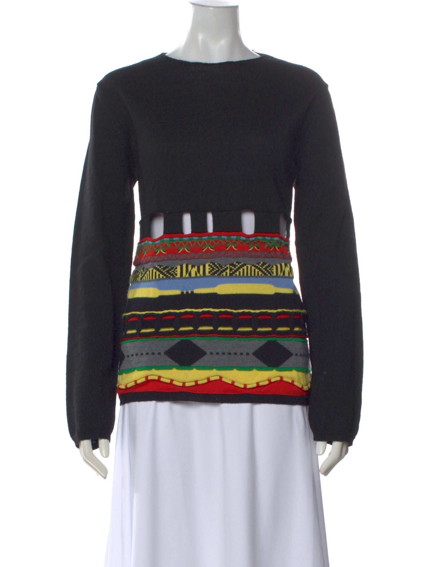 Comme des Garçons SHIRT Patterned Crew Neck Sweater