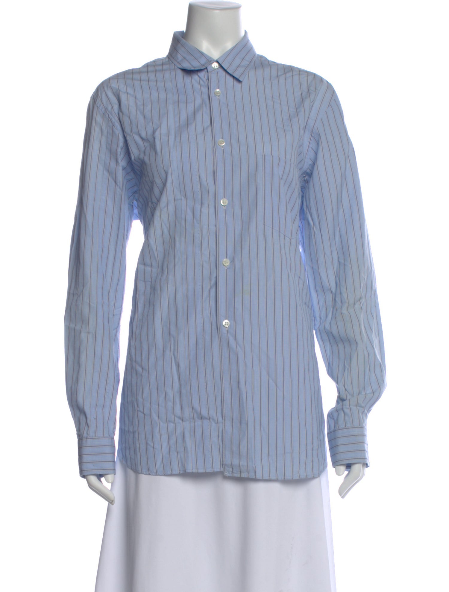Comme des Garçons SHIRT Striped Long Sleeve Button-Up Top