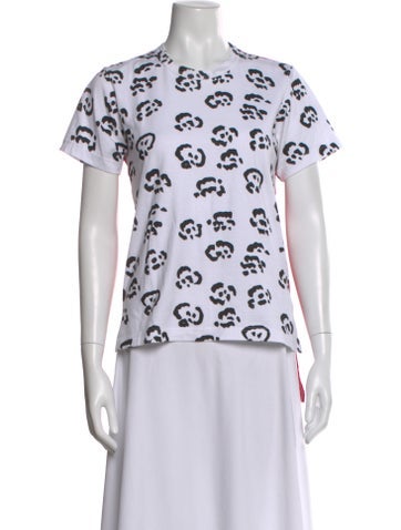 Pre-owned Comme Des Garçons Animal Print Crew Neck T-shirt In White