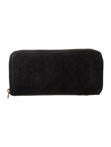 Pre-owned Comme Des Garçons Leather Continental Wallet In Black