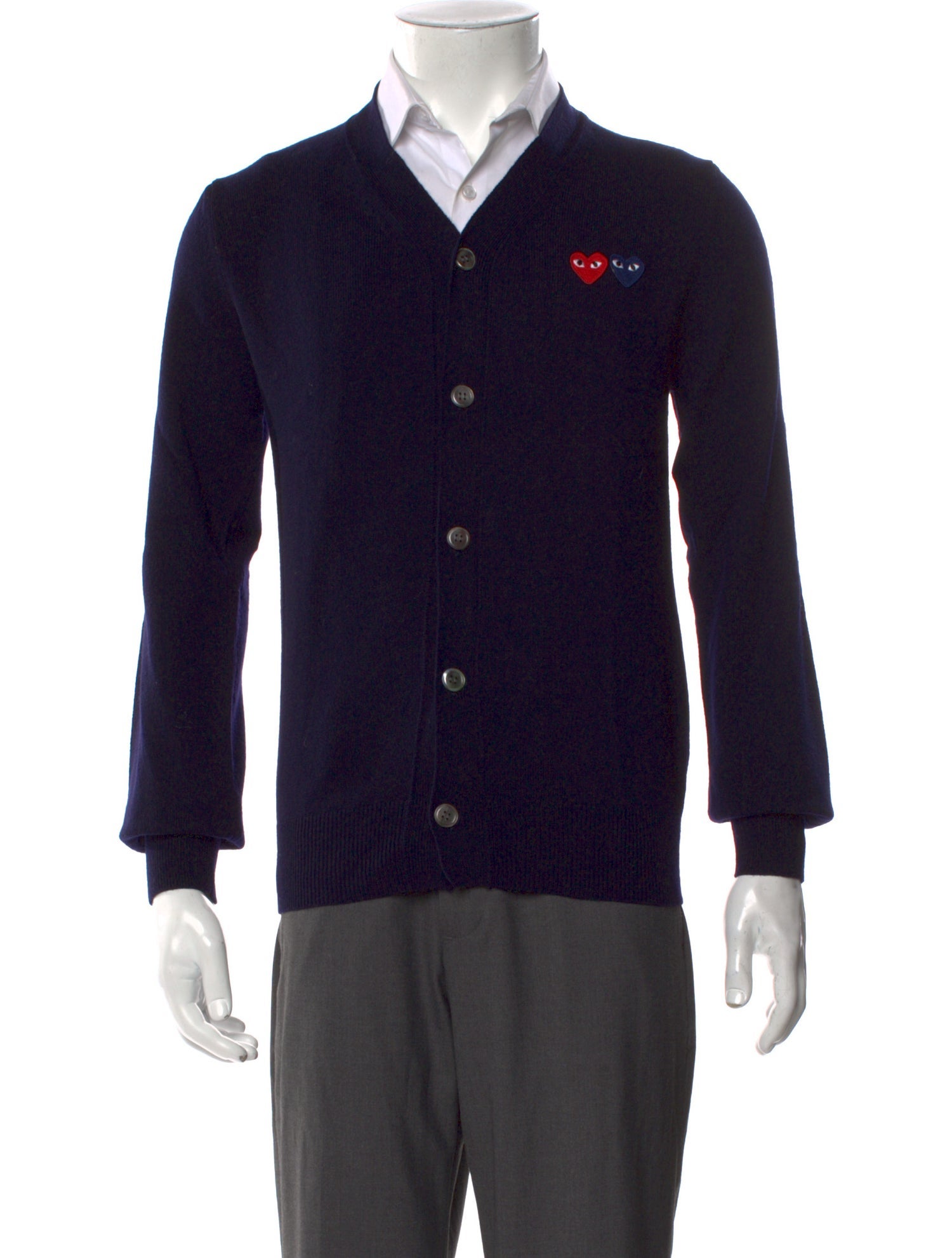 Comme des Garçons Play Wool V-Neck Cardigan w/ Tags