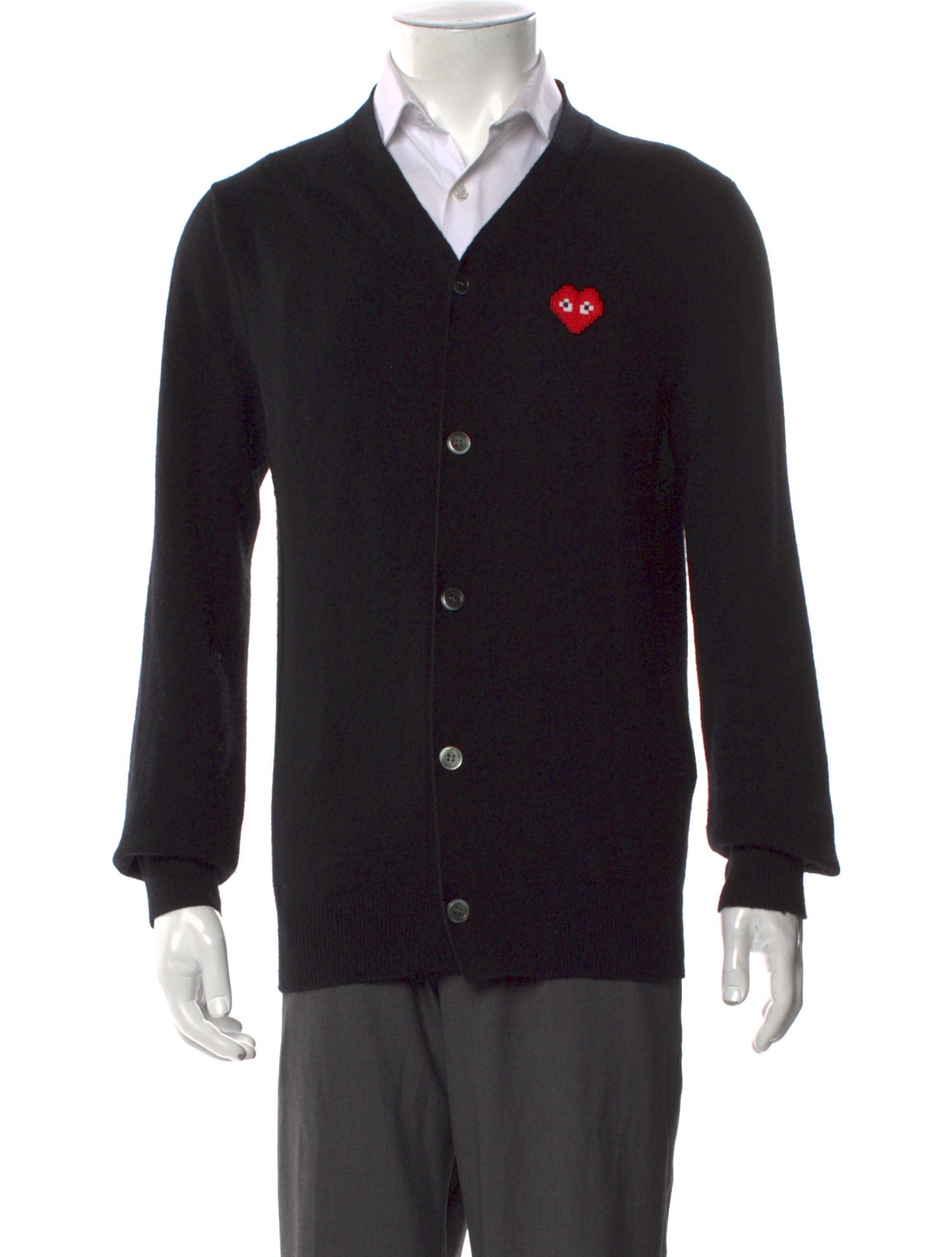 Comme des Garçons Play Wool Graphic Print Cardigan