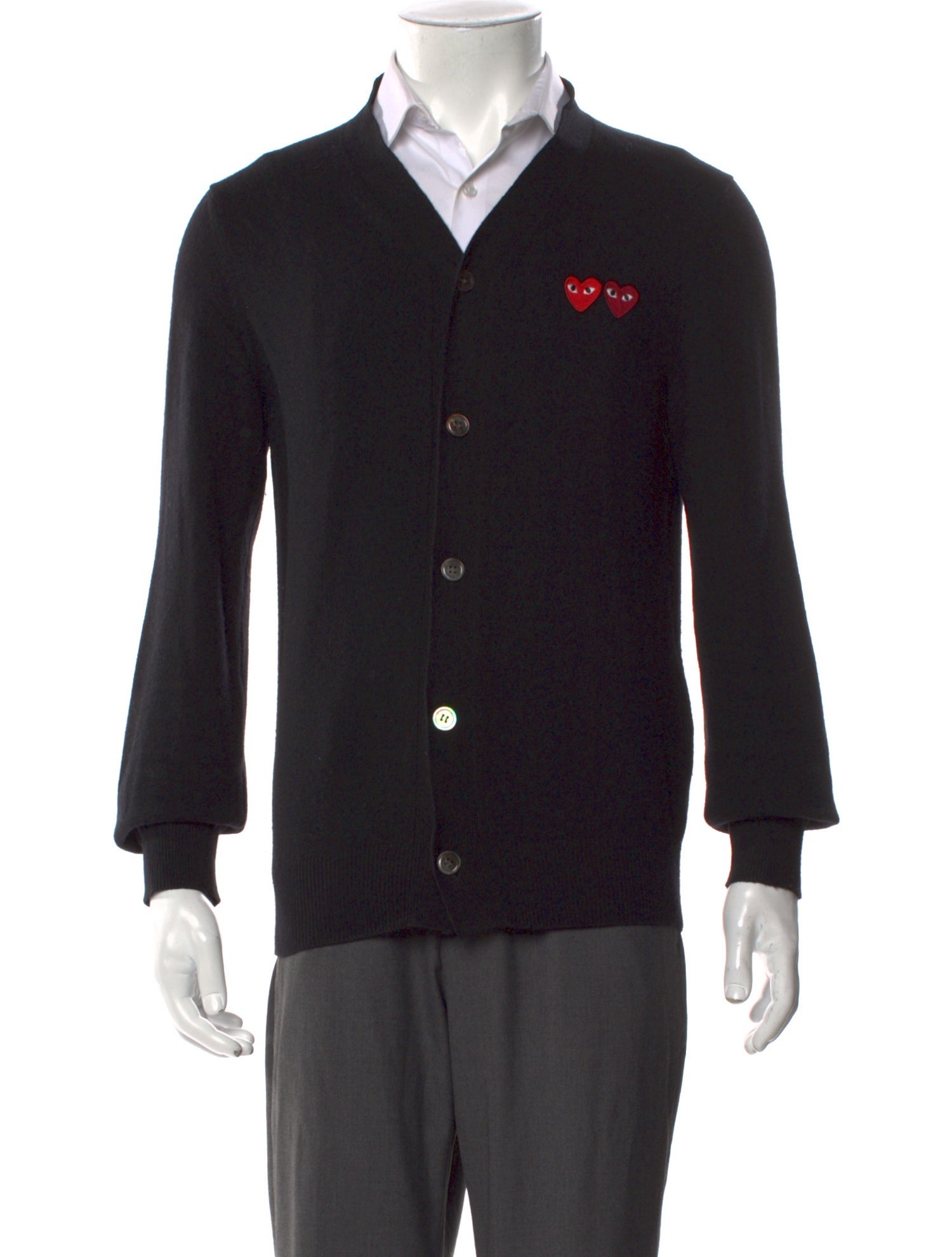 Comme des Garçons Play Wool Graphic Print Cardigan