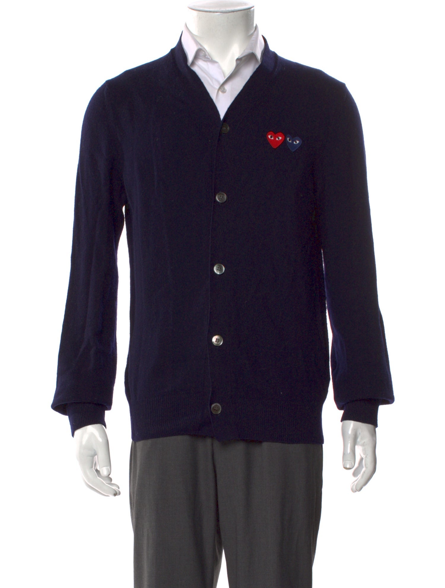 Comme des Garçons Play Wool Graphic Print Cardigan