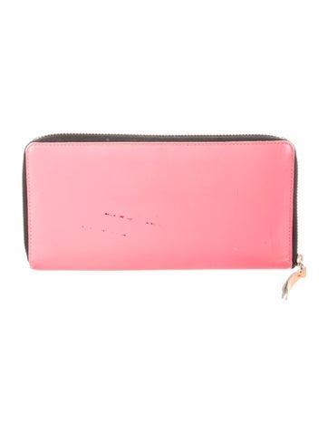Pre-owned Comme Des Garçons Leather Continental Wallet In Pink