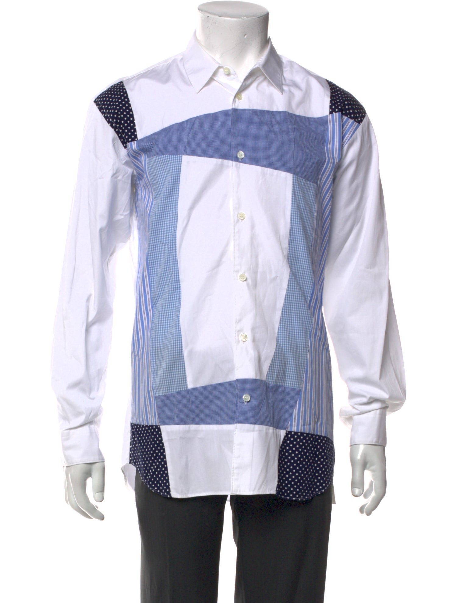 Comme des Garçons SHIRT Colorblock Pattern Long Sleeve Shirt