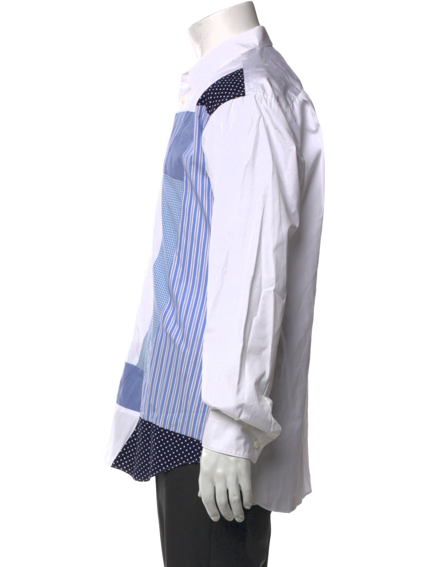 Comme des Garçons SHIRT Colorblock Pattern Long Sleeve Shirt