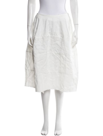 Pre-owned Comme Des Garçons Vintage Midi Length Skirt In White