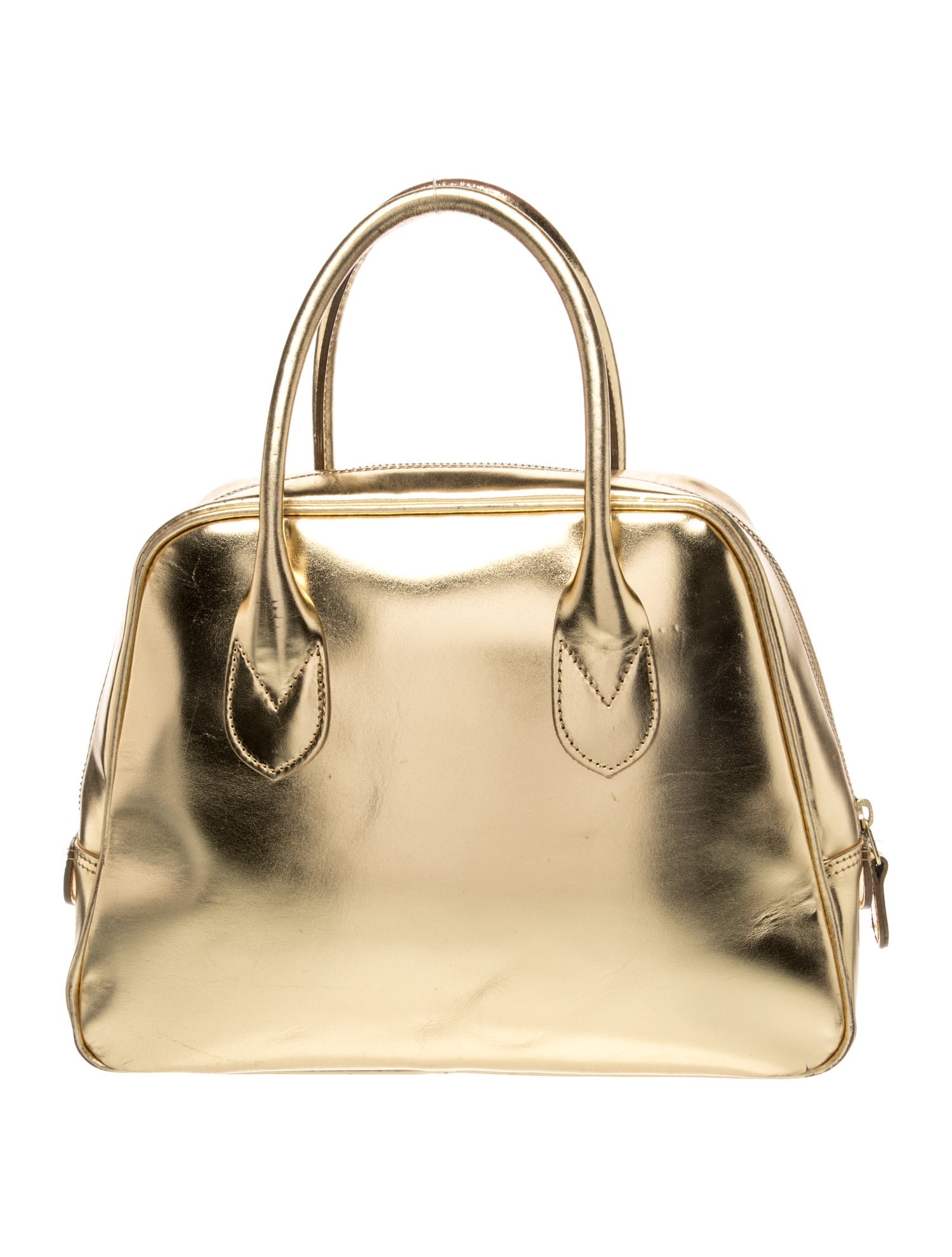 Comme des Garçons Leather Top Handle Bag - Gold Handle Bags