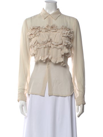 Pre-owned Comme Des Garçons Long Sleeve Blouse In Neutrals