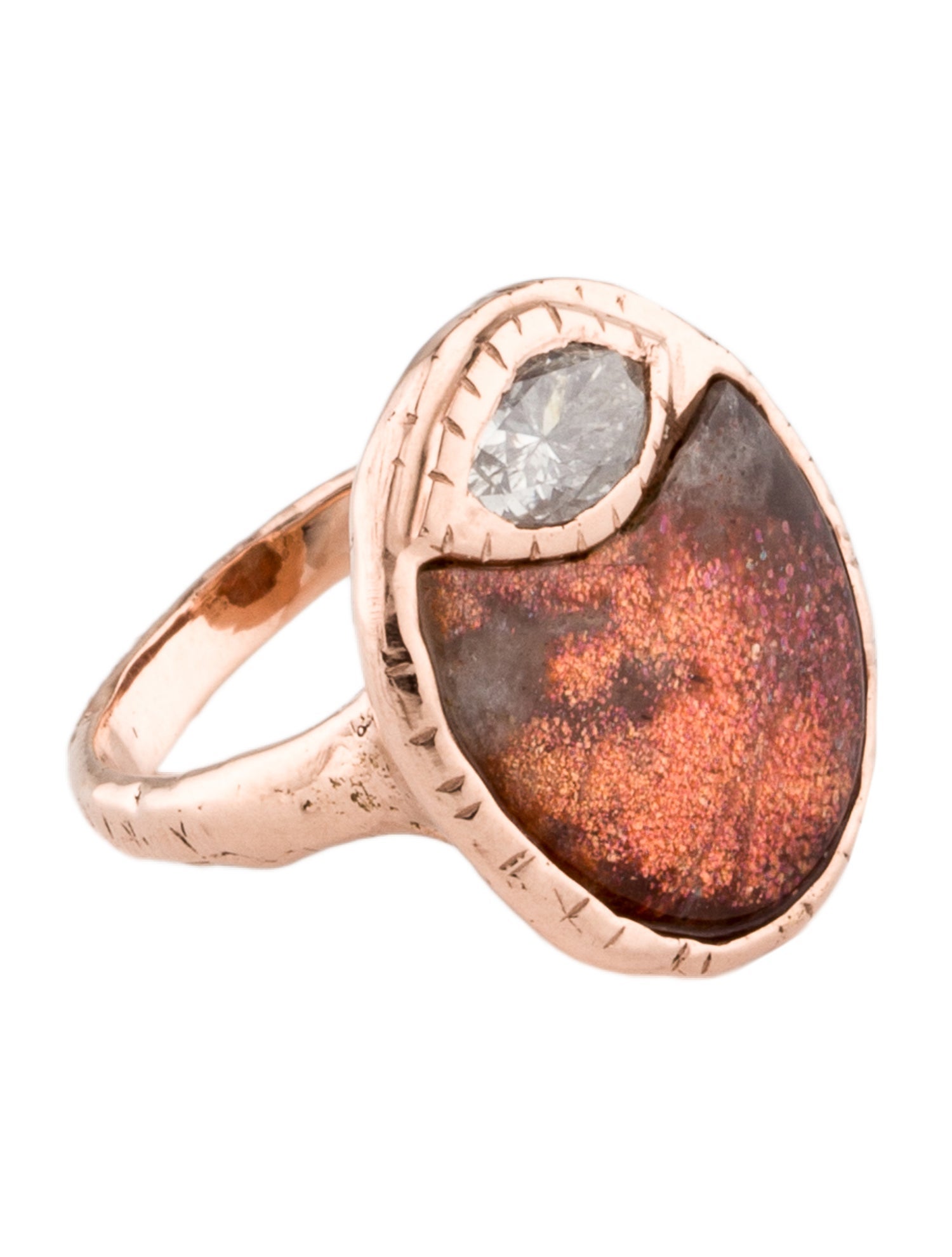 Communion by Joy 14K Diamond & Purple Haze Sunstone Guardian Ring