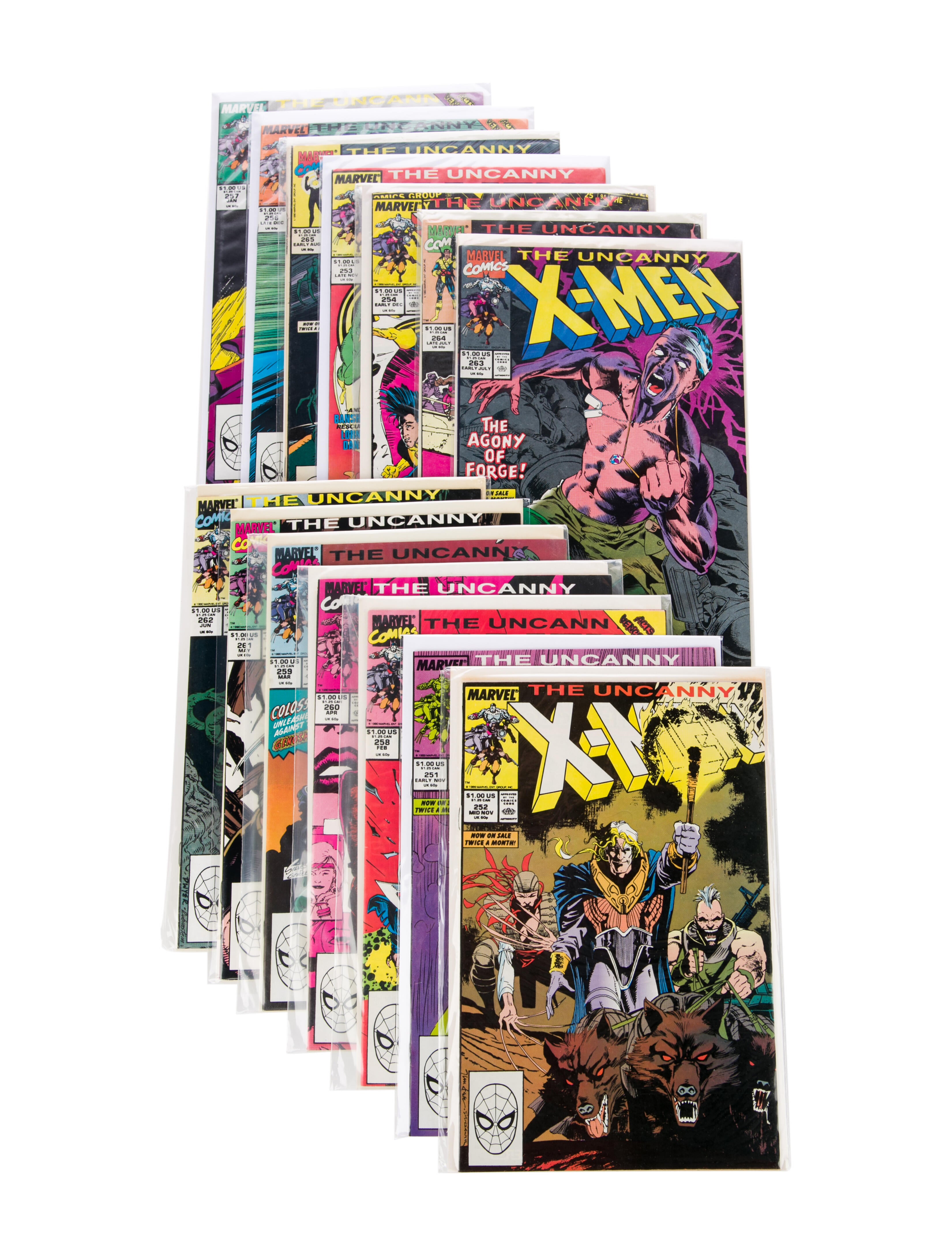 Comic Book 15Piece The Uncanny XMen 251265 Bundle Red Comics