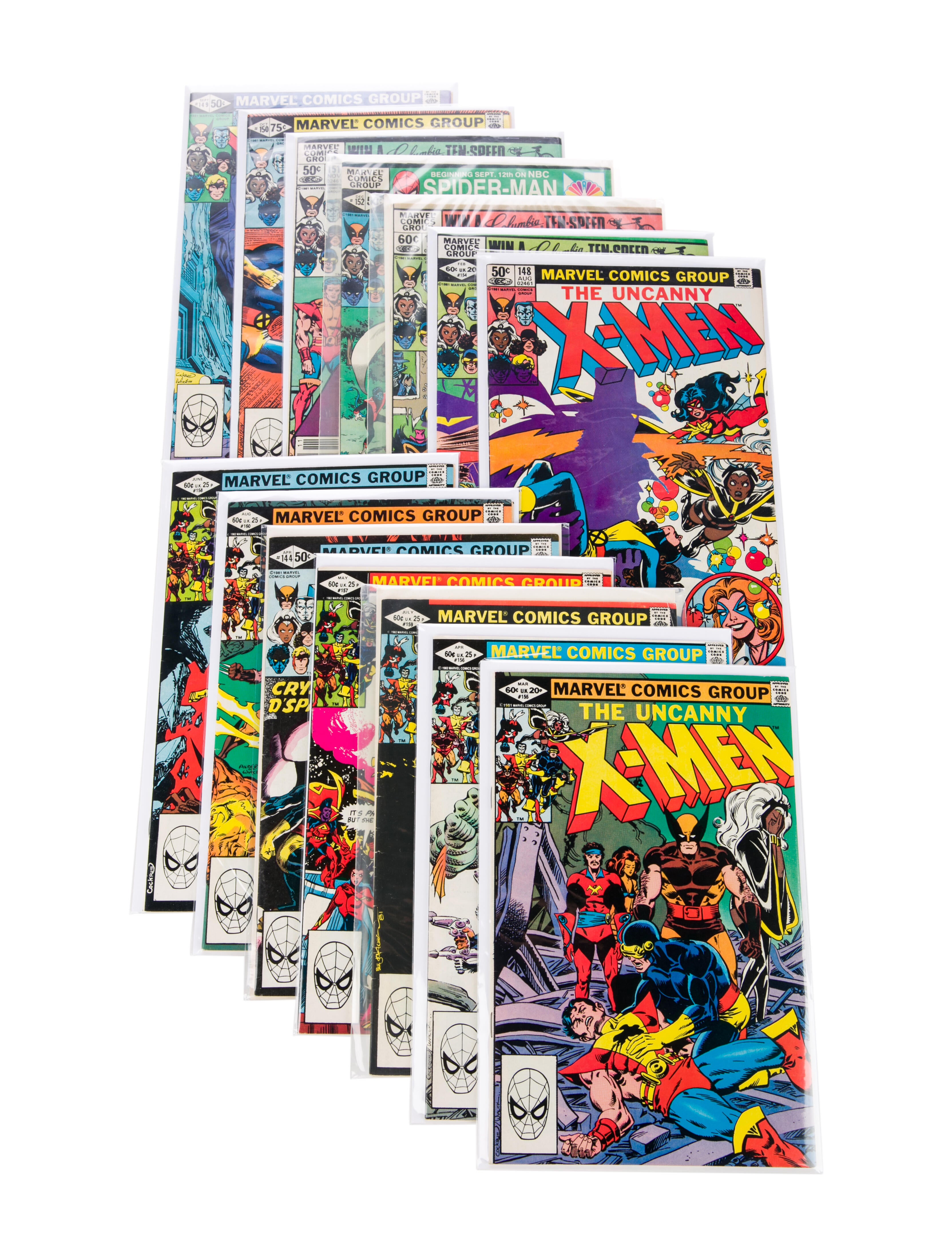 Comic Book 14Piece The Uncanny XMen 144, 148160 Bundle Red