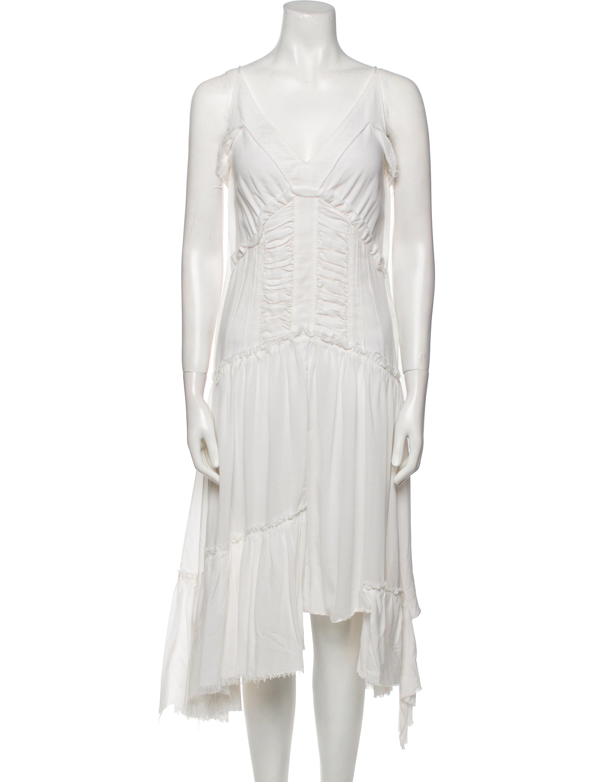 Commission Plunge Neckline Midi Length Dress