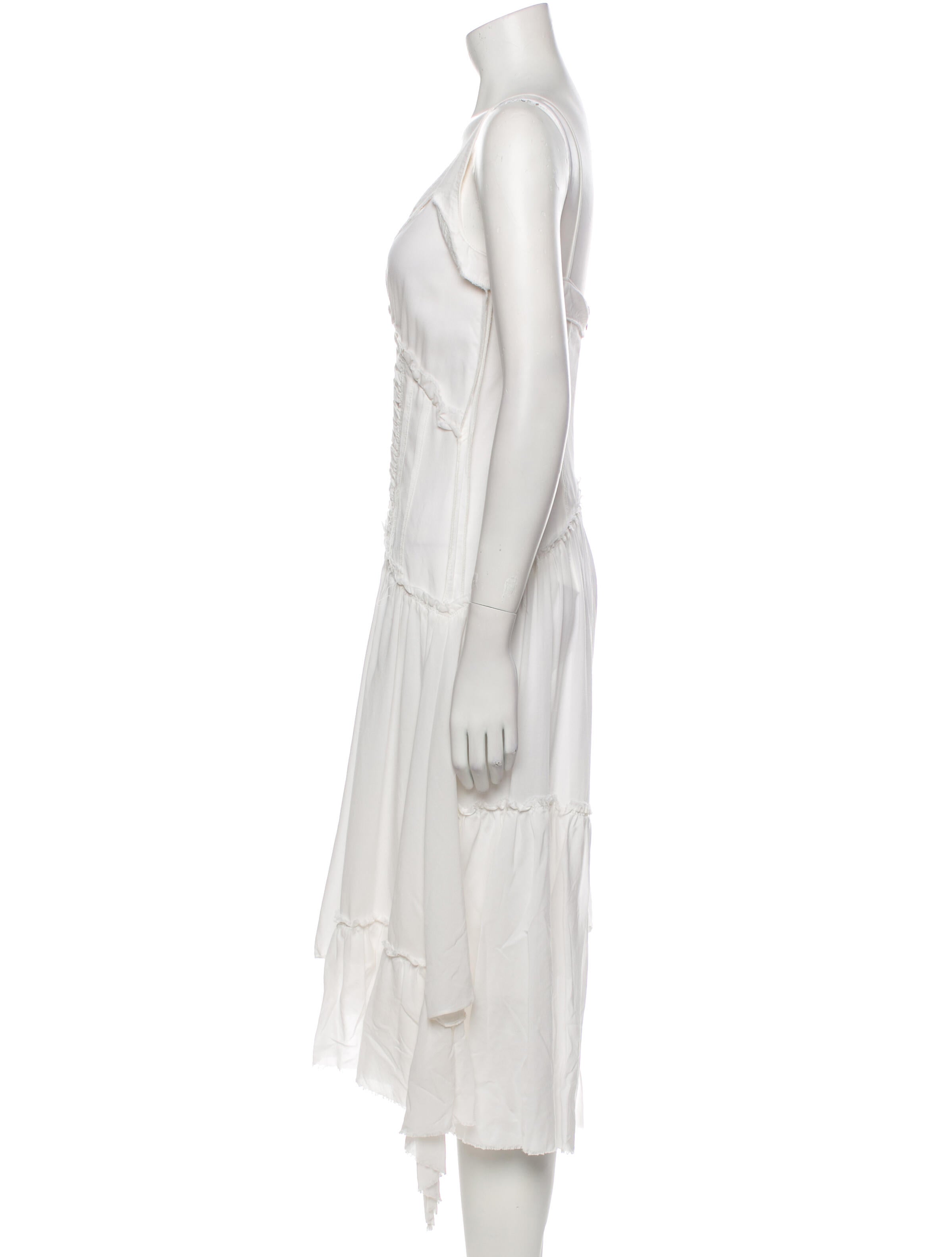 Commission Plunge Neckline Midi Length Dress