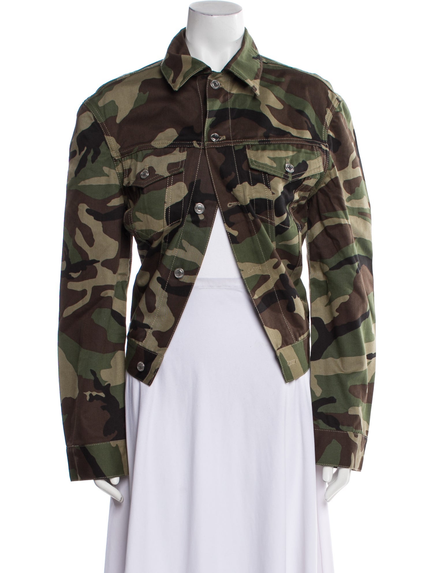 Commission Camouflage Print Denim Jacket