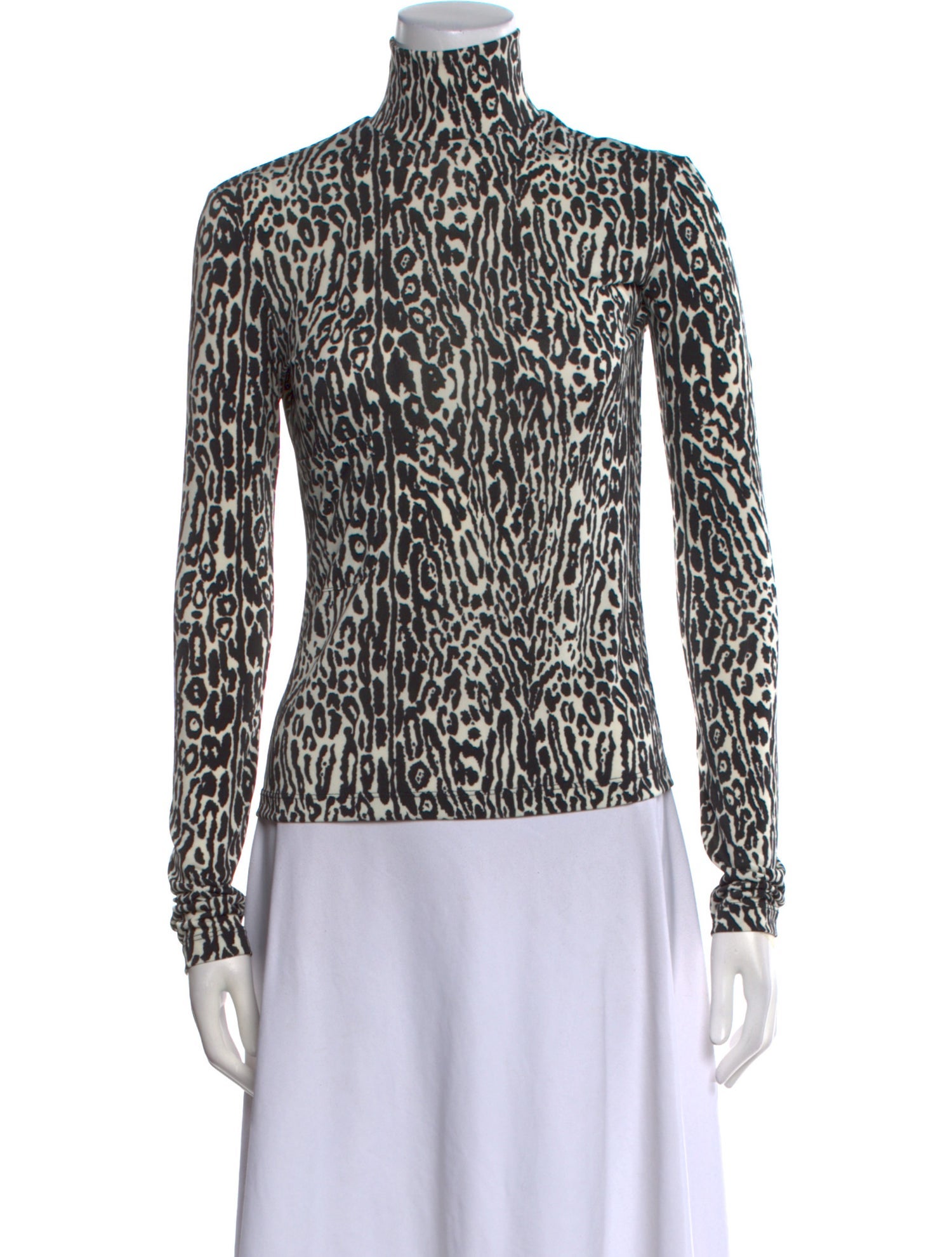 Commission Animal Print Turtleneck Top