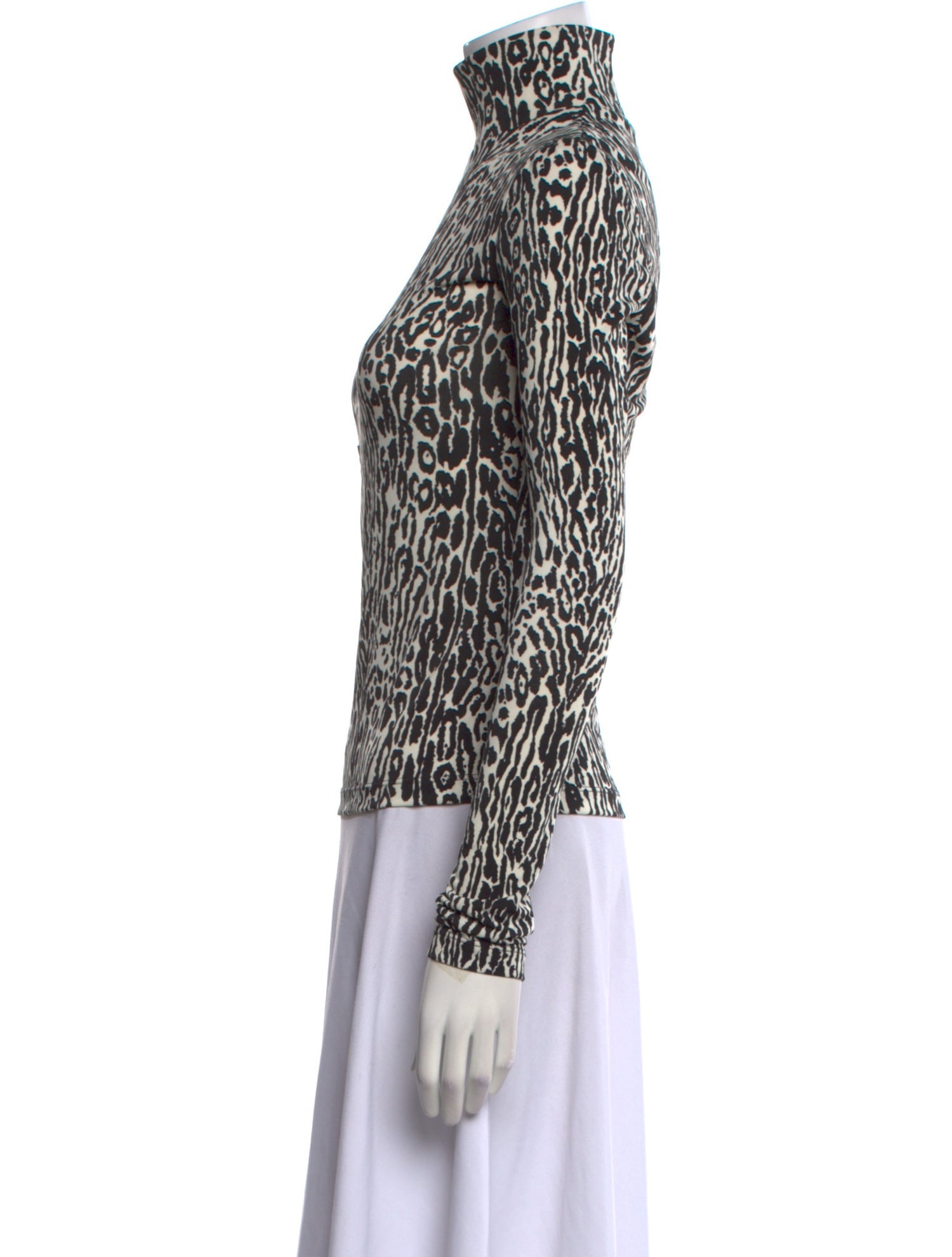 Commission Animal Print Turtleneck Top