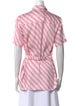 Commission Striped Short Sleeve Button-Up Top
