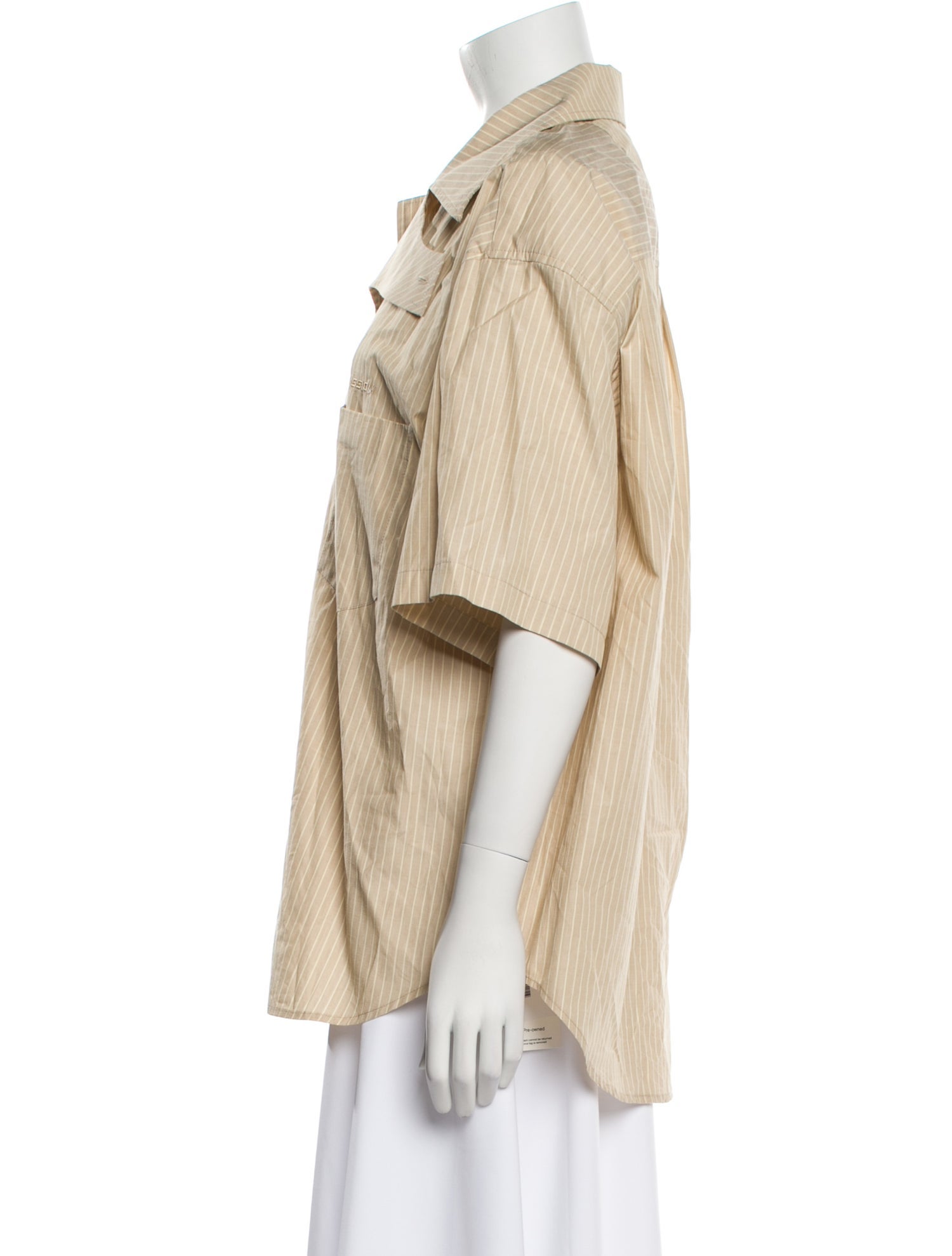 Commission Short Sleeve Button-Up Top