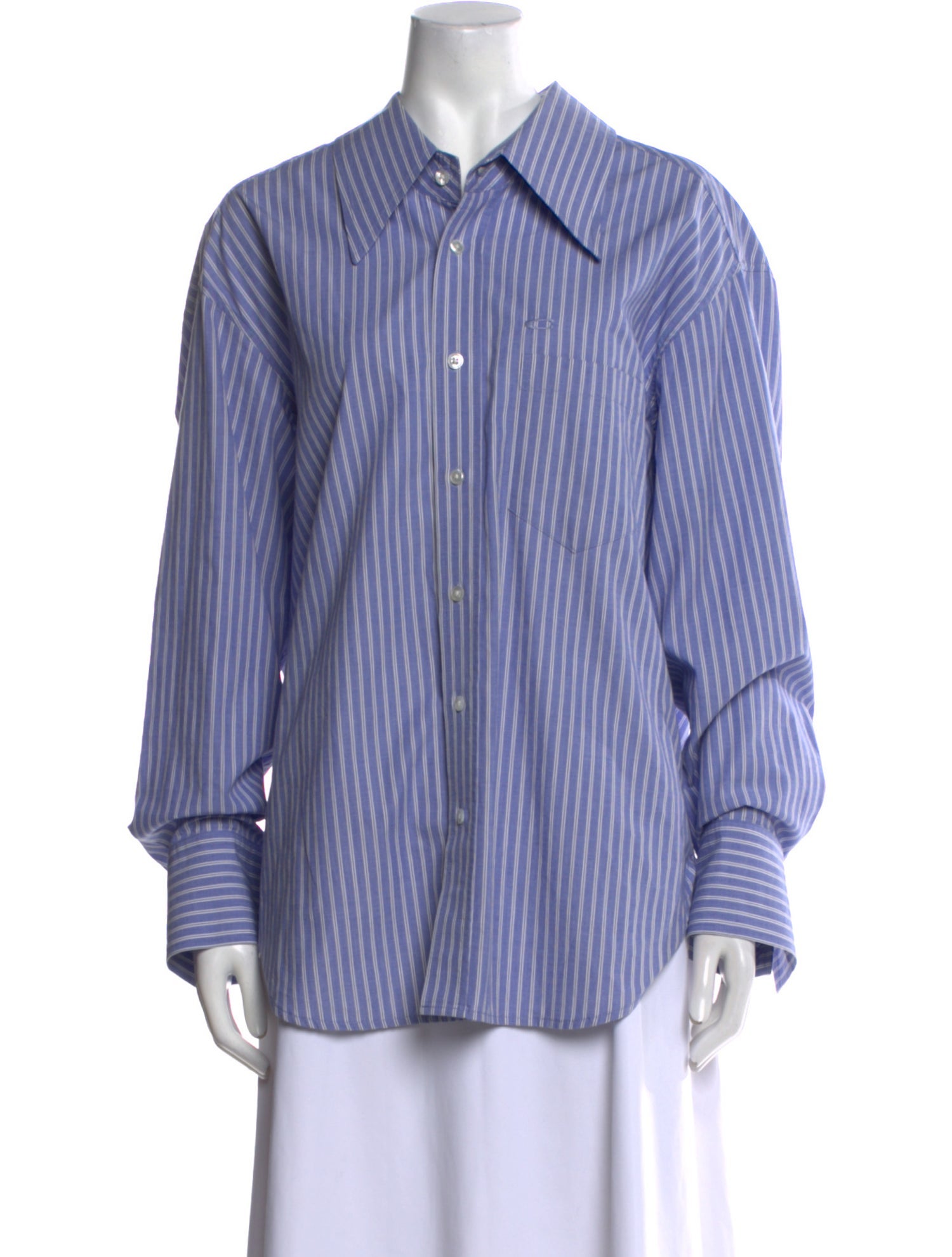 Commission Striped Long Sleeve Button-Up Top