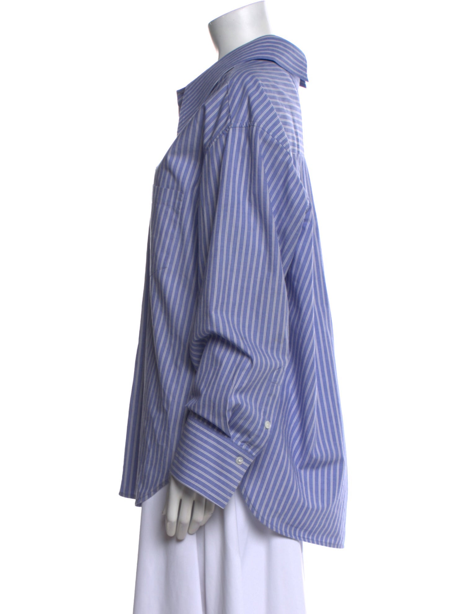 Commission Striped Long Sleeve Button-Up Top
