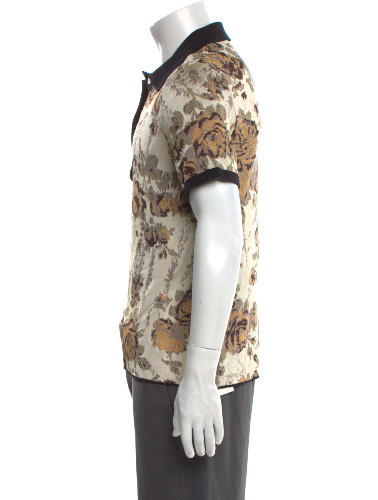 Commission Floral Print Collar Polo Shirt